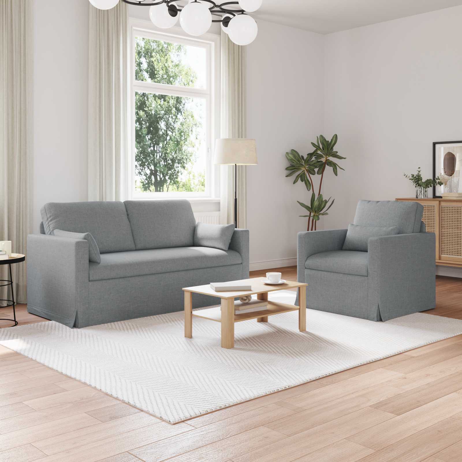 Ensemble de Canapés 2 pcs Gris clair 158 x 78 x 80 cm tissu - XIOS