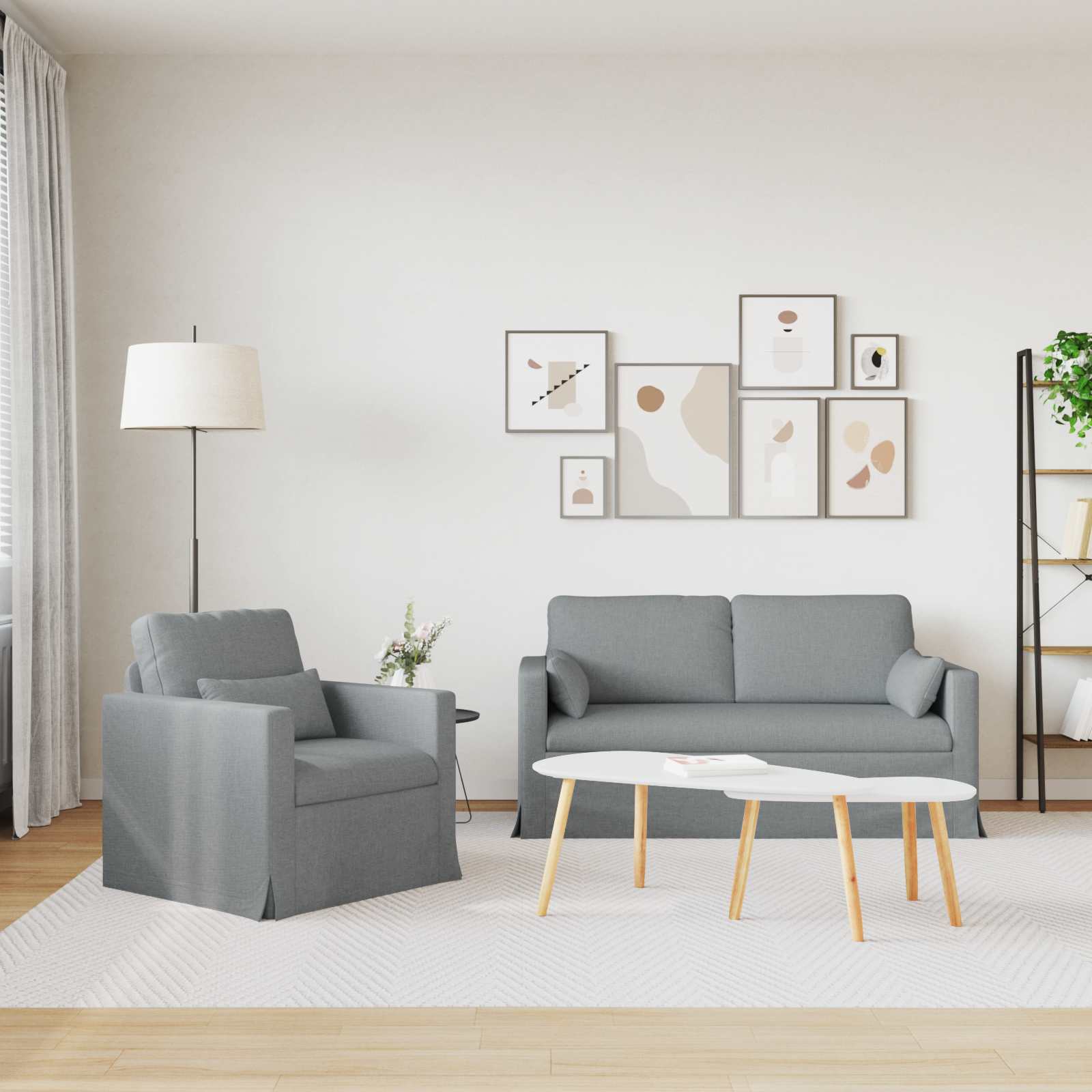 Ensemble de Canapés 2 pcs Gris clair 158 x 78 x 80 cm tissu - XIOS