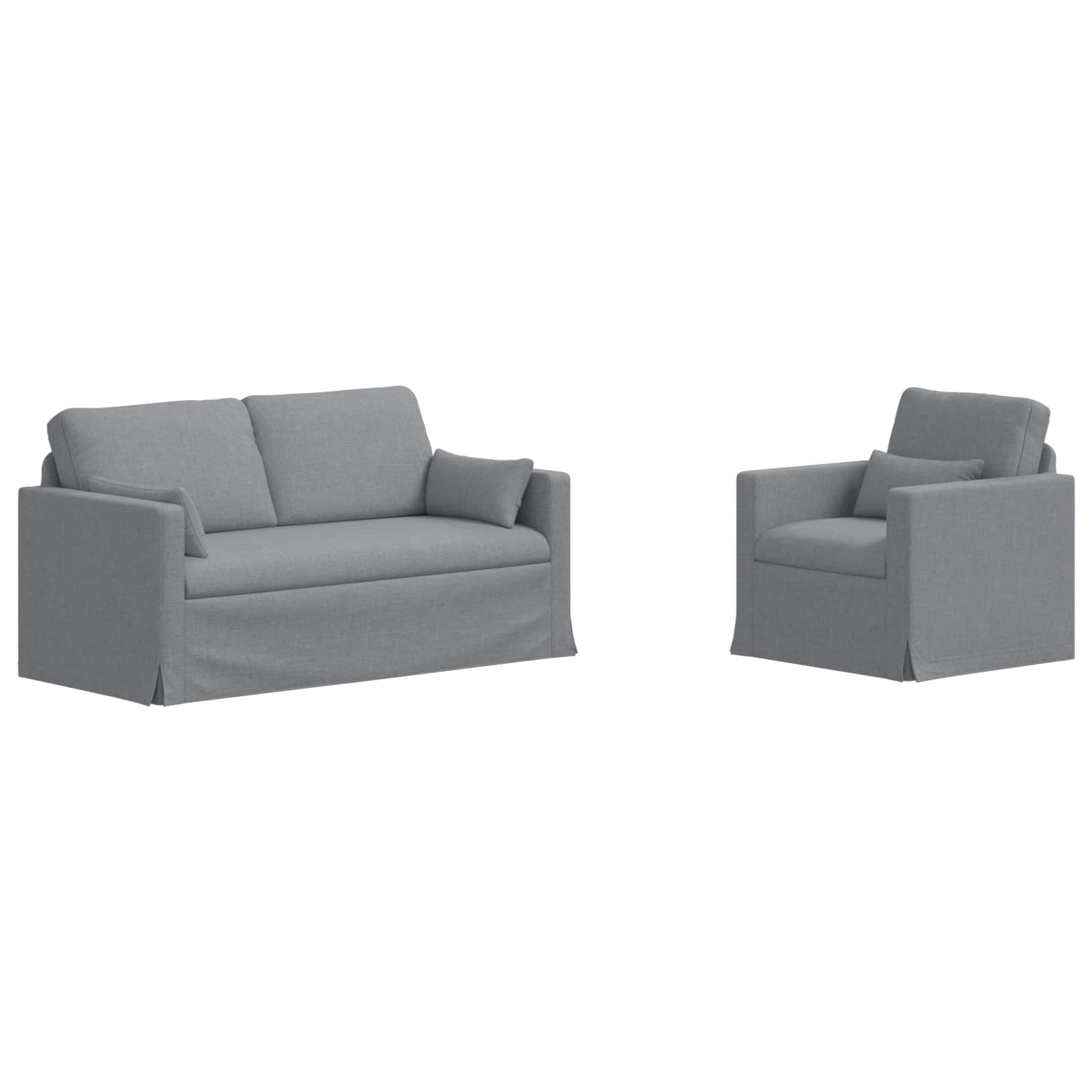 Ensemble de Canapés 2 pcs Gris clair 158 x 78 x 80 cm tissu - XIOS