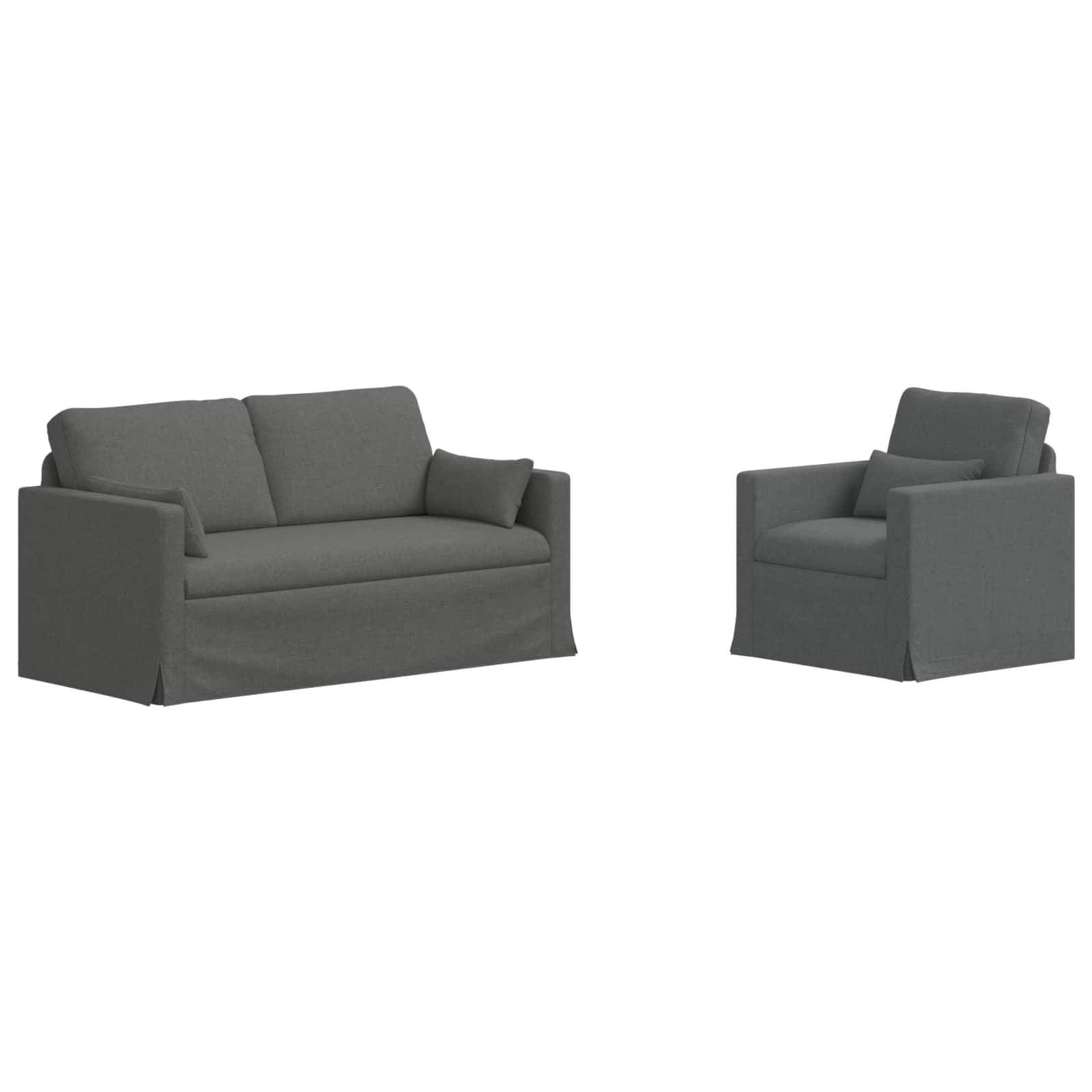 Ensemble de Canapés 2 pcs Gris foncé 158 x 78 x 80 cm tissu - XIOS