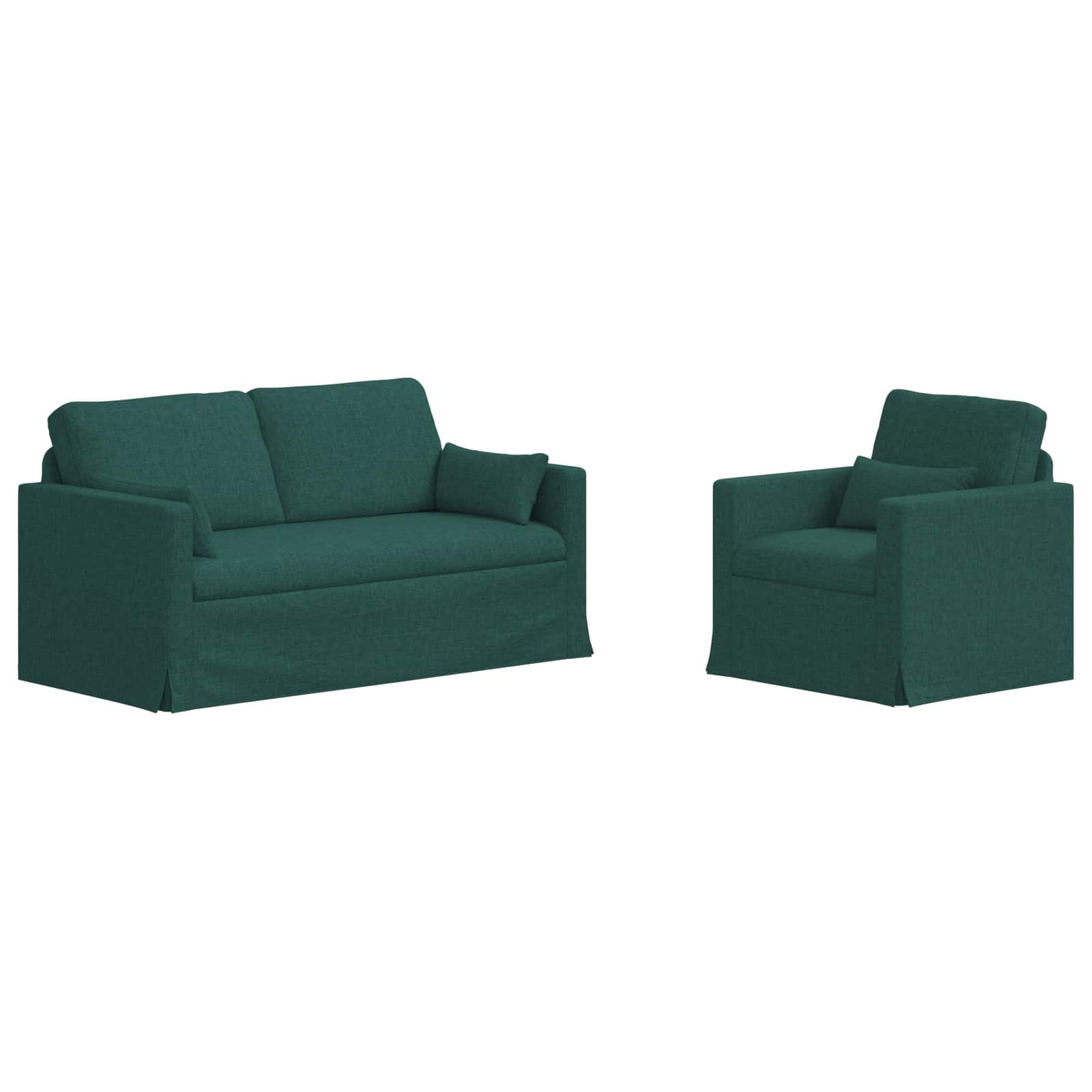 Ensemble de Canapés 2 pcs Vert foncé 158 x 78 x 80 cm tissu - XIOS