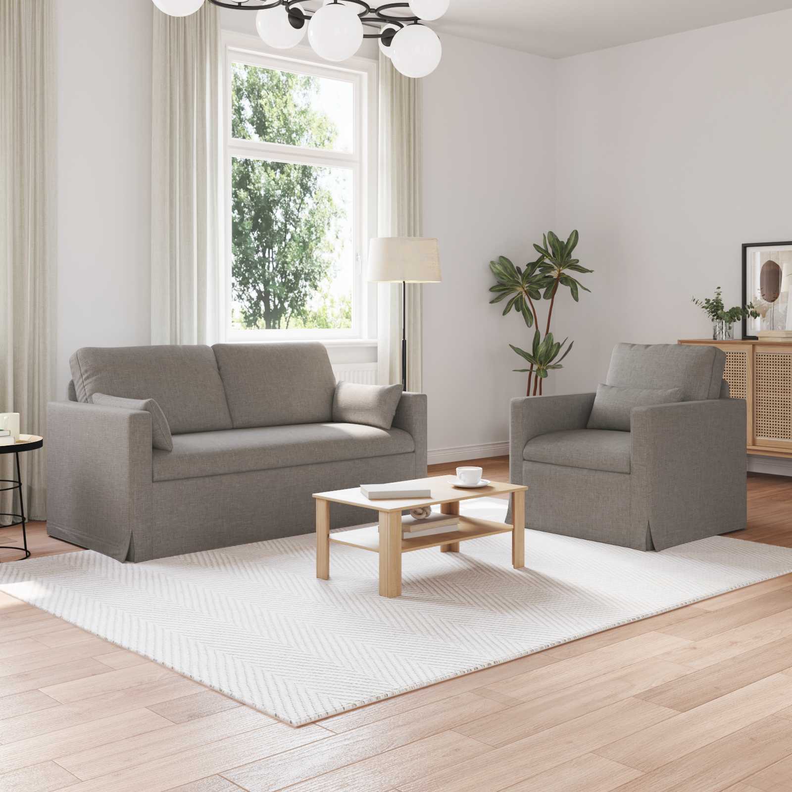 Ensemble de Canapés 2 pcs Taupe 158 x 78 x 80 cm tissu - XIOS