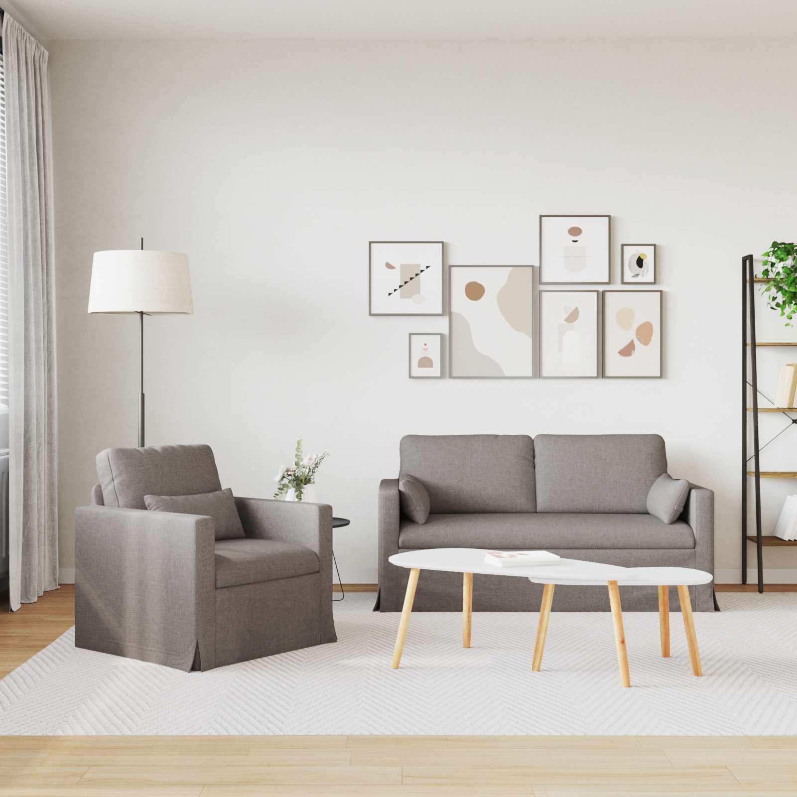 Ensemble de Canapés 2 pcs Taupe 158 x 78 x 80 cm tissu - XIOS