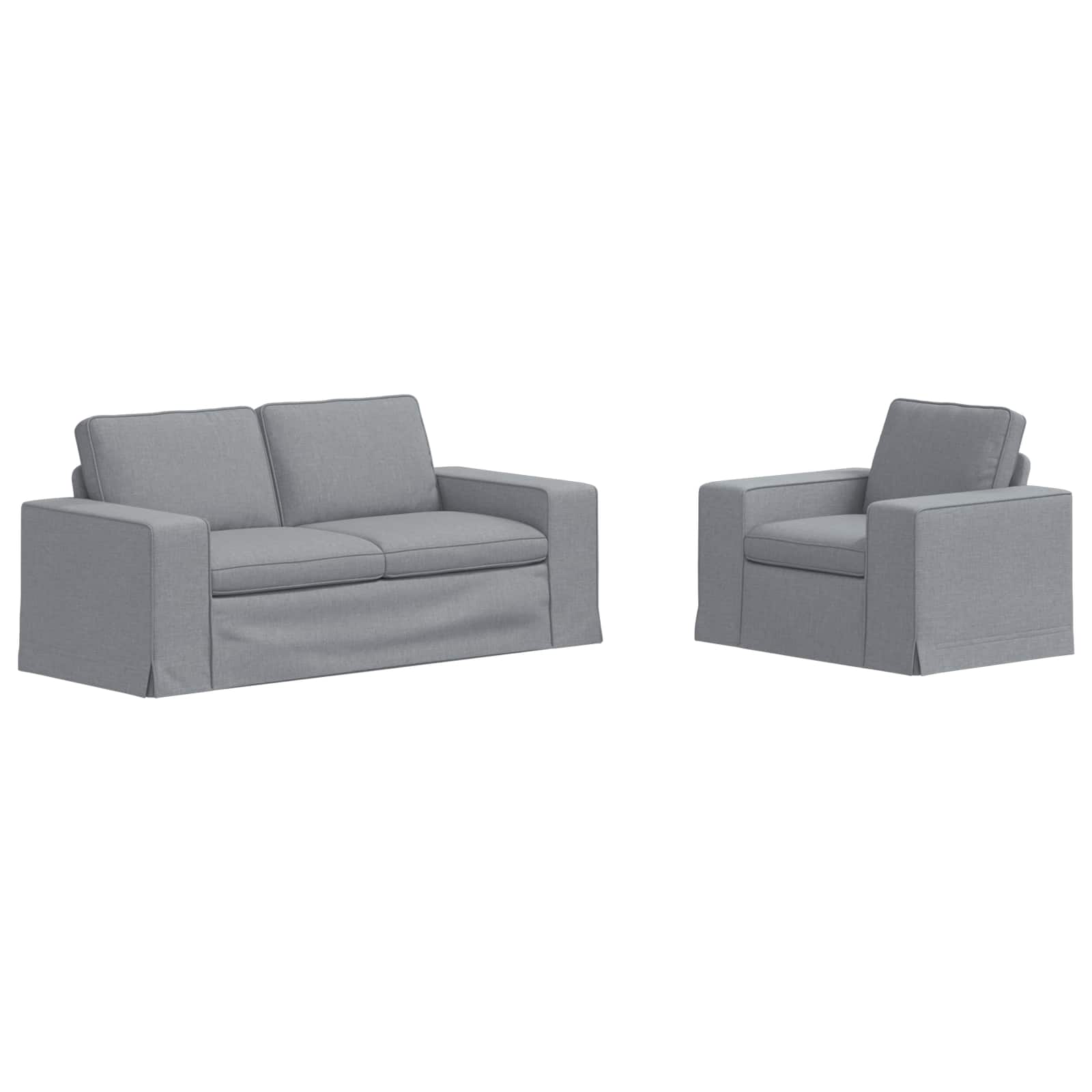 Ensemble de Canapés 2 pc Gris clair tissu
