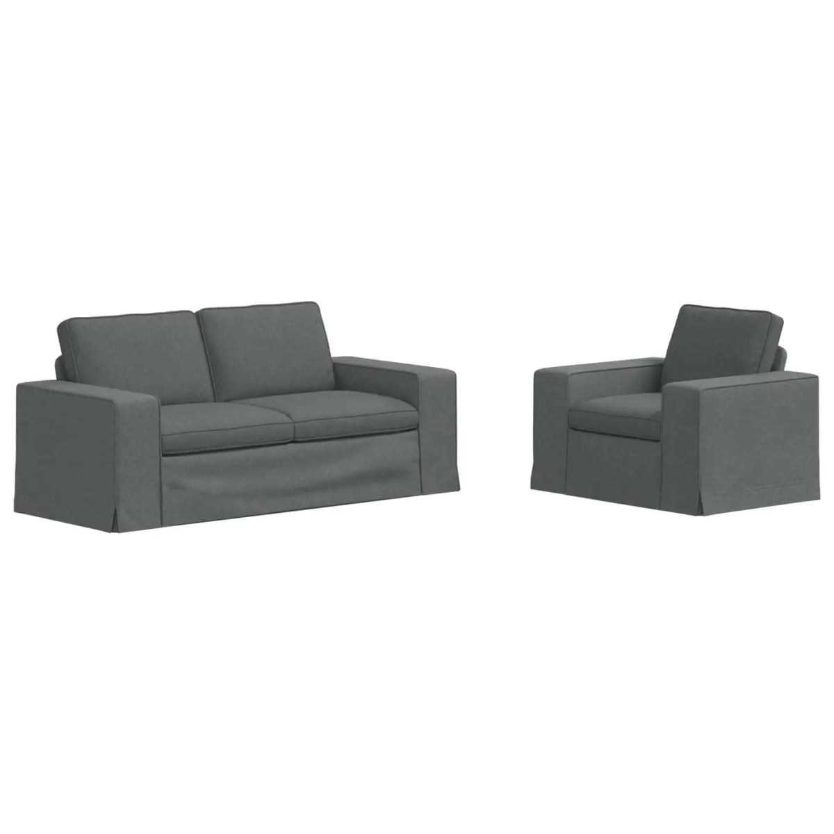 Ensemble de Canapés 2 pc Gris foncé tissu - XIOS