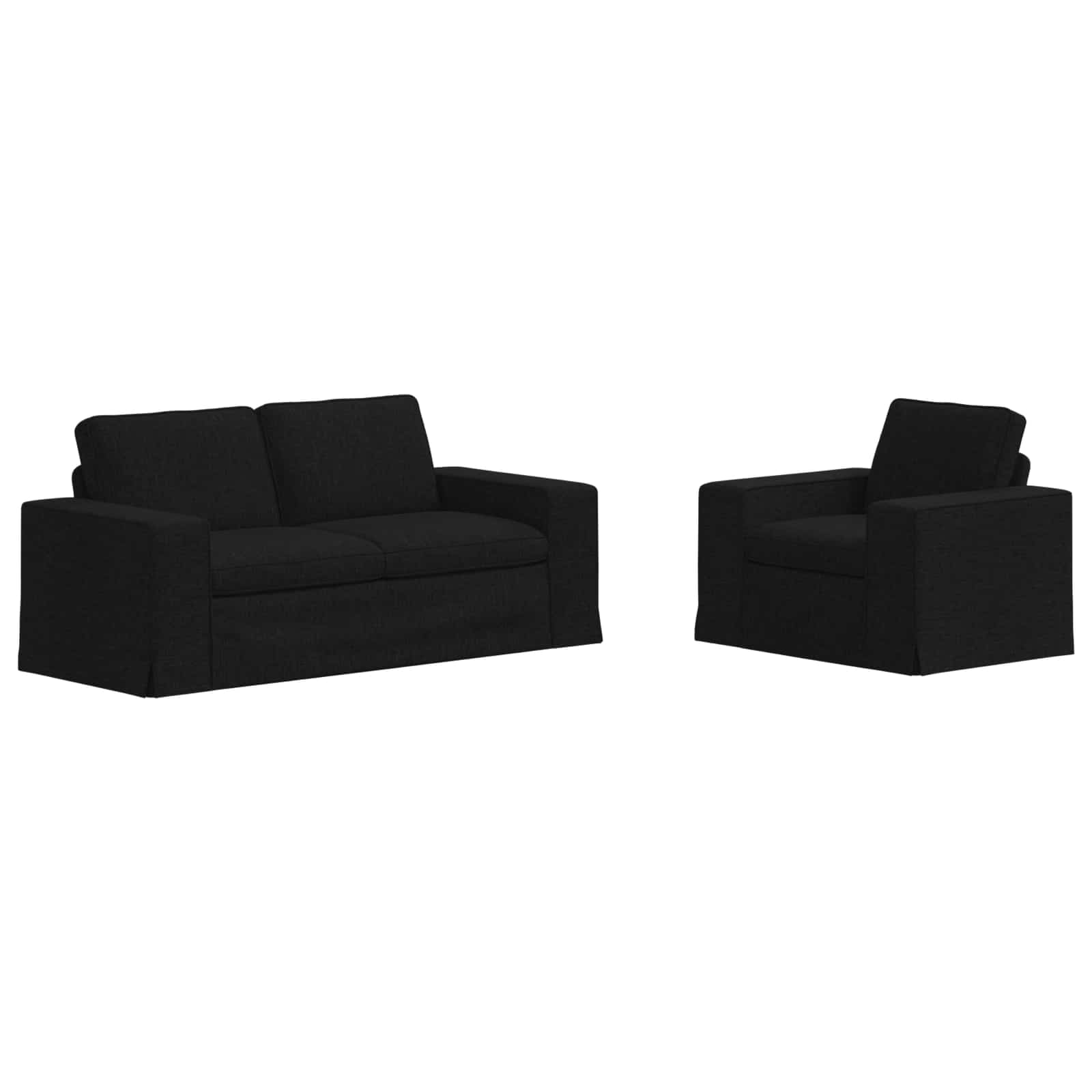 Ensemble de Canapés 2 pc Noir tissu