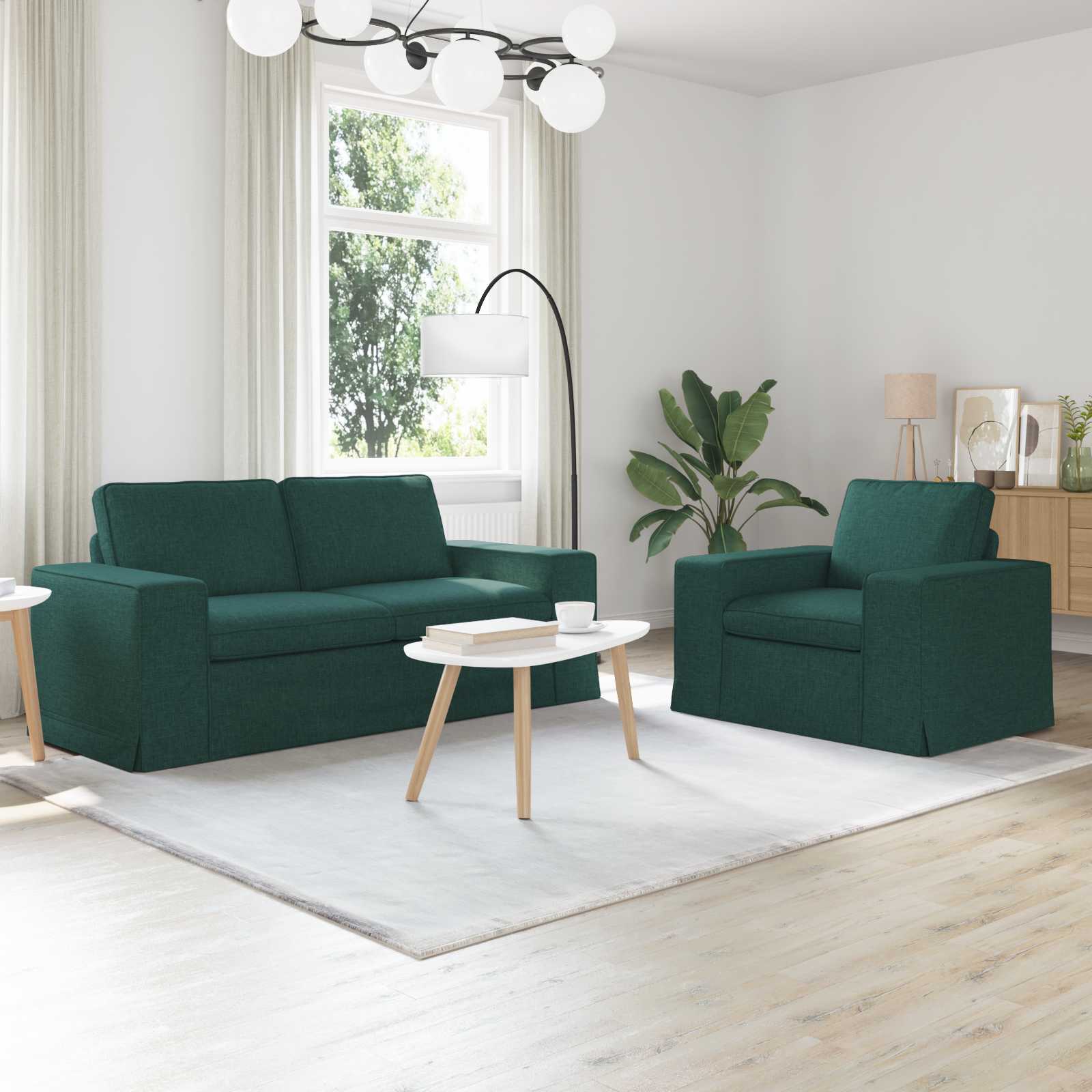 Ensemble de Canapés 2 pc Vert foncé tissu