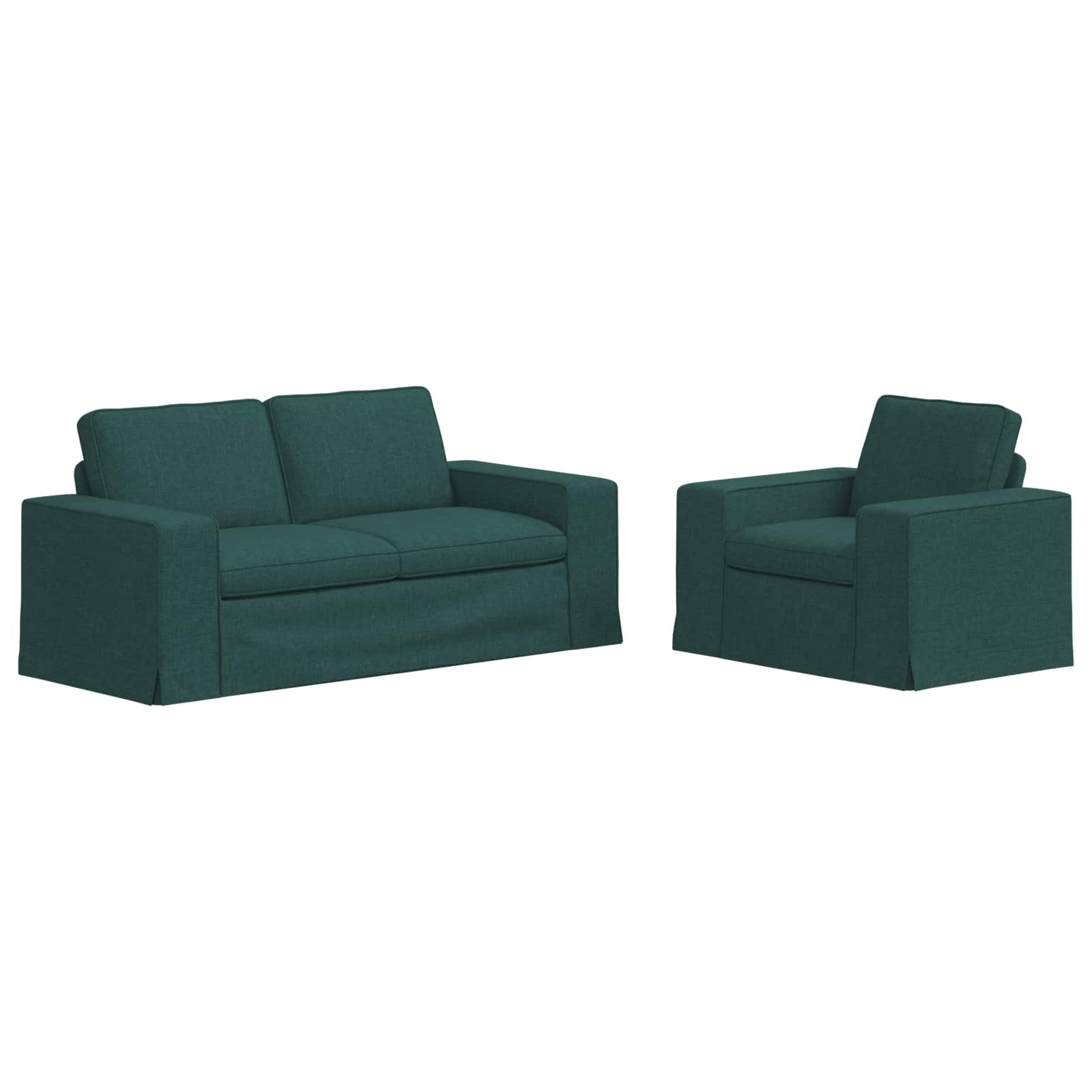 Ensemble de Canapés 2 pc Vert foncé tissu