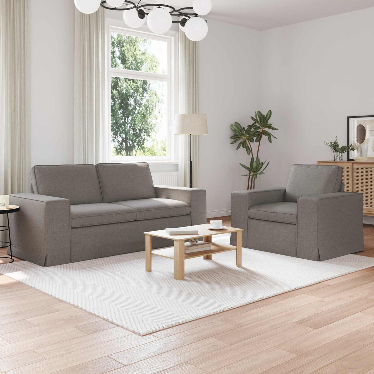 Ensemble de Canapés 2 pc Taupe tissu