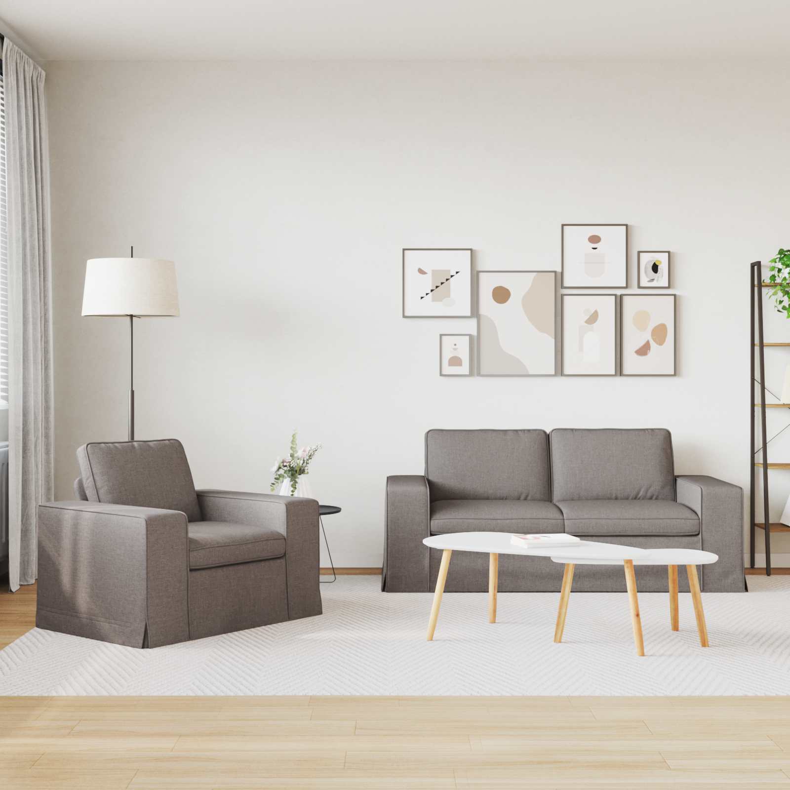 Ensemble de Canapés 2 pc Taupe tissu