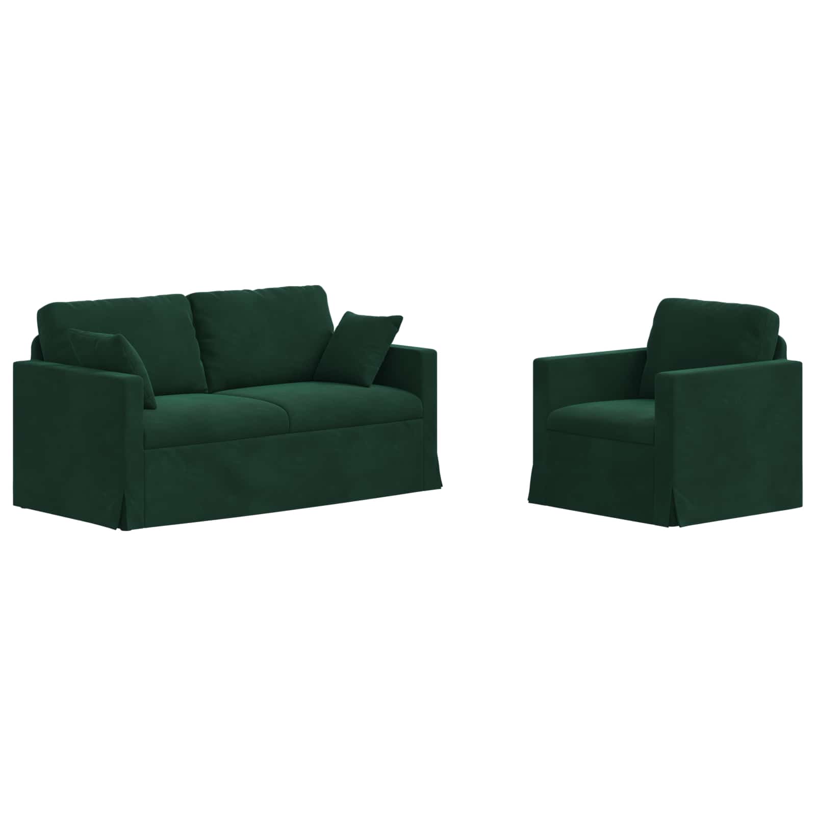 Ensemble de Canapés 2 pcs Vert foncé 158 x 78 x 80 cm Velours - XIOS