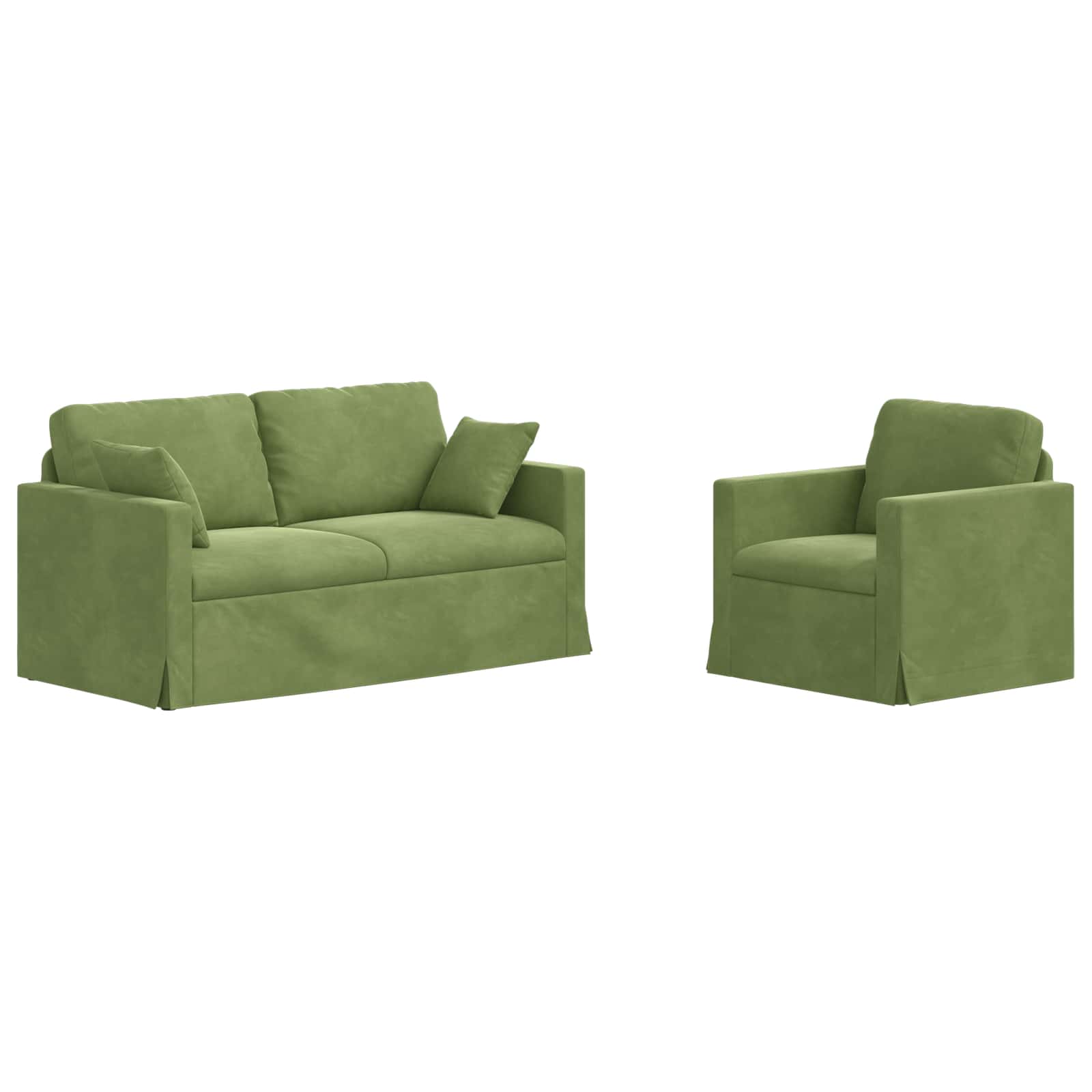 Ensemble de Canapés 2 pcs Vert clair 158 x 78 x 80 cm Velours - XIOS