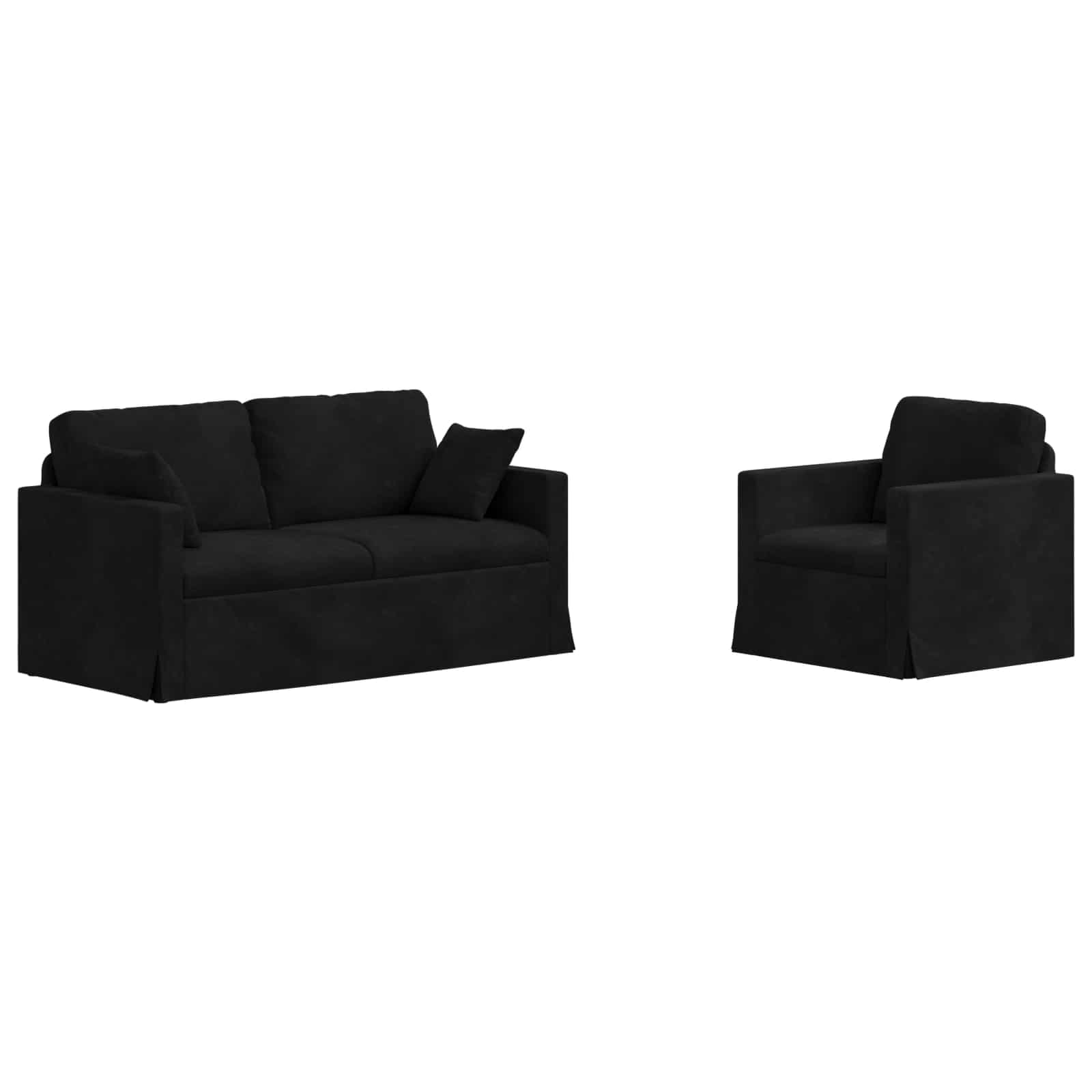 Ensemble de Canapés 2 pcs Noir 158 x 78 x 80 cm Velours - XIOS