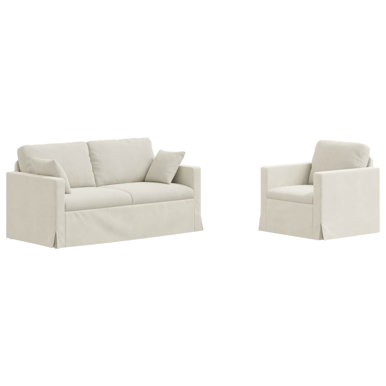 Ensemble de Canapés 2 pc Crème Velours - XIOS