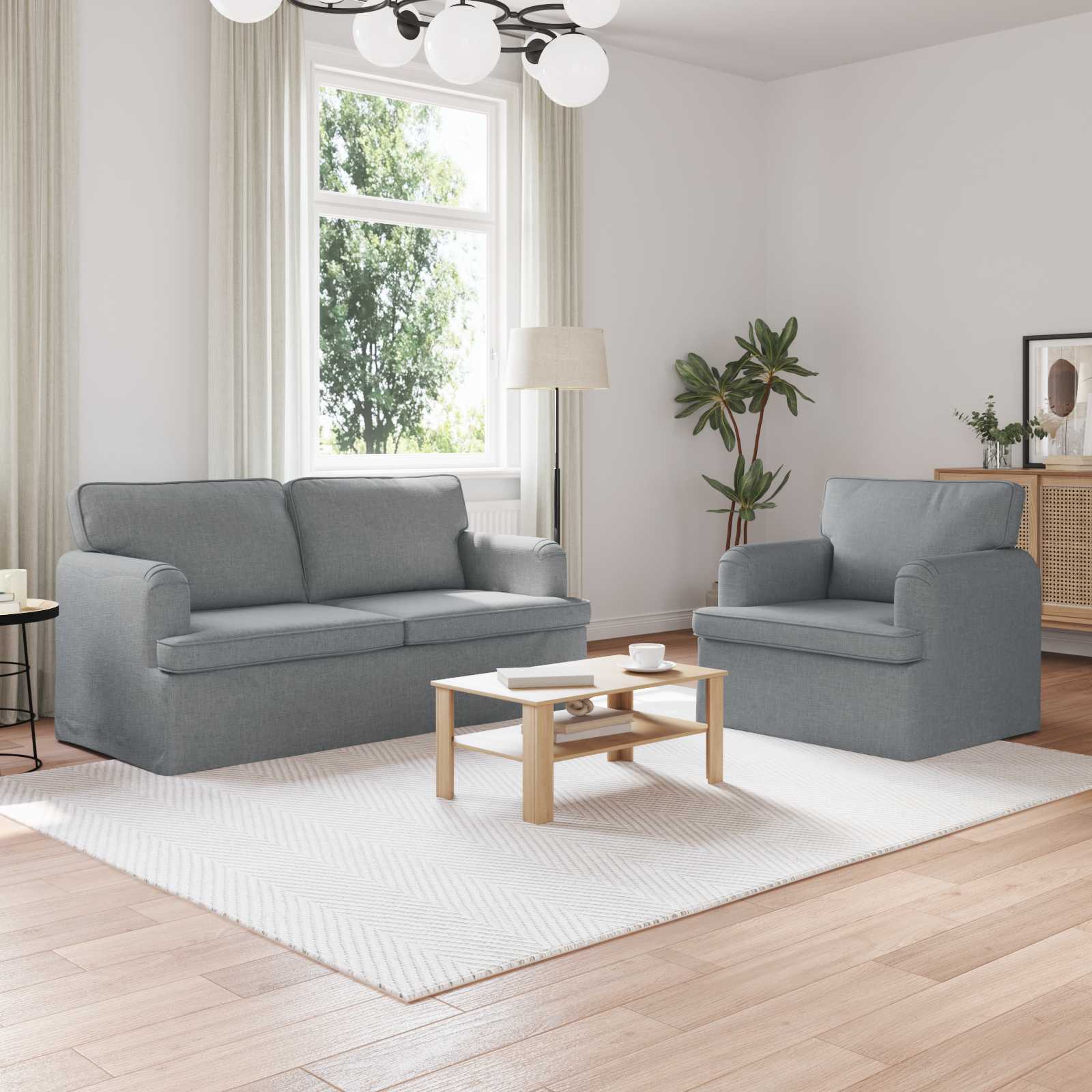 Canapé 140cm 2 pcs Gris clair Métал - XIOS
