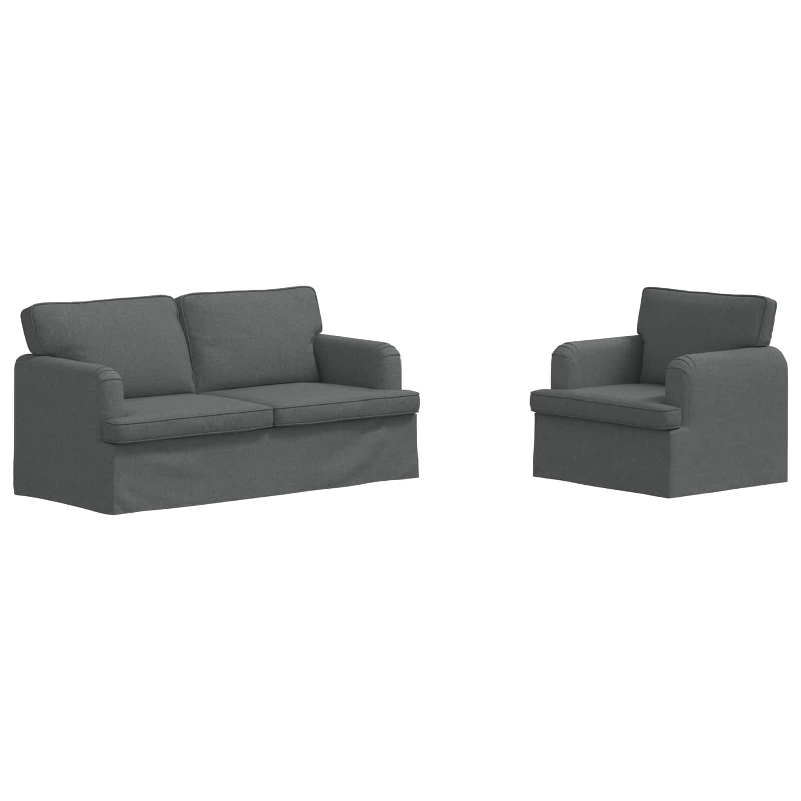 Canapé 140cm 2 pcs Gris foncé Métал - XIOS