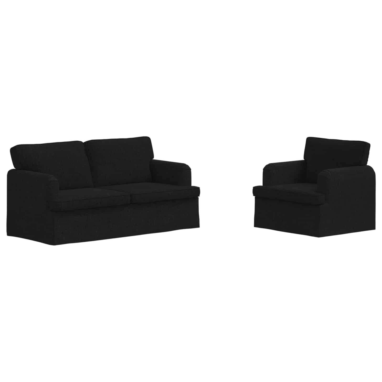 Ensemble de Canapés 2 pc Noir tissu