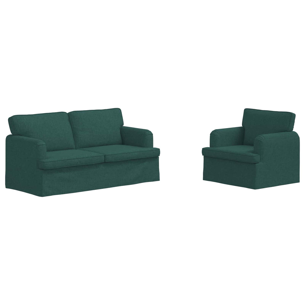 Ensemble de Canapés 2 pc Vert foncé tissu