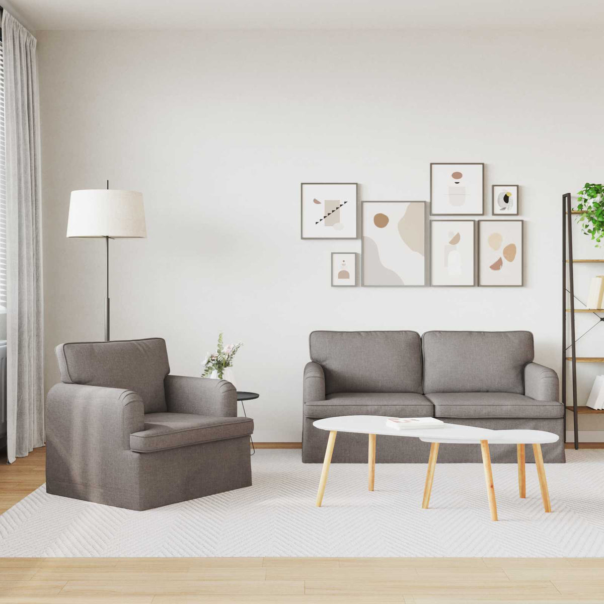 Ensemble de Canapés 2 pc Taupe tissu