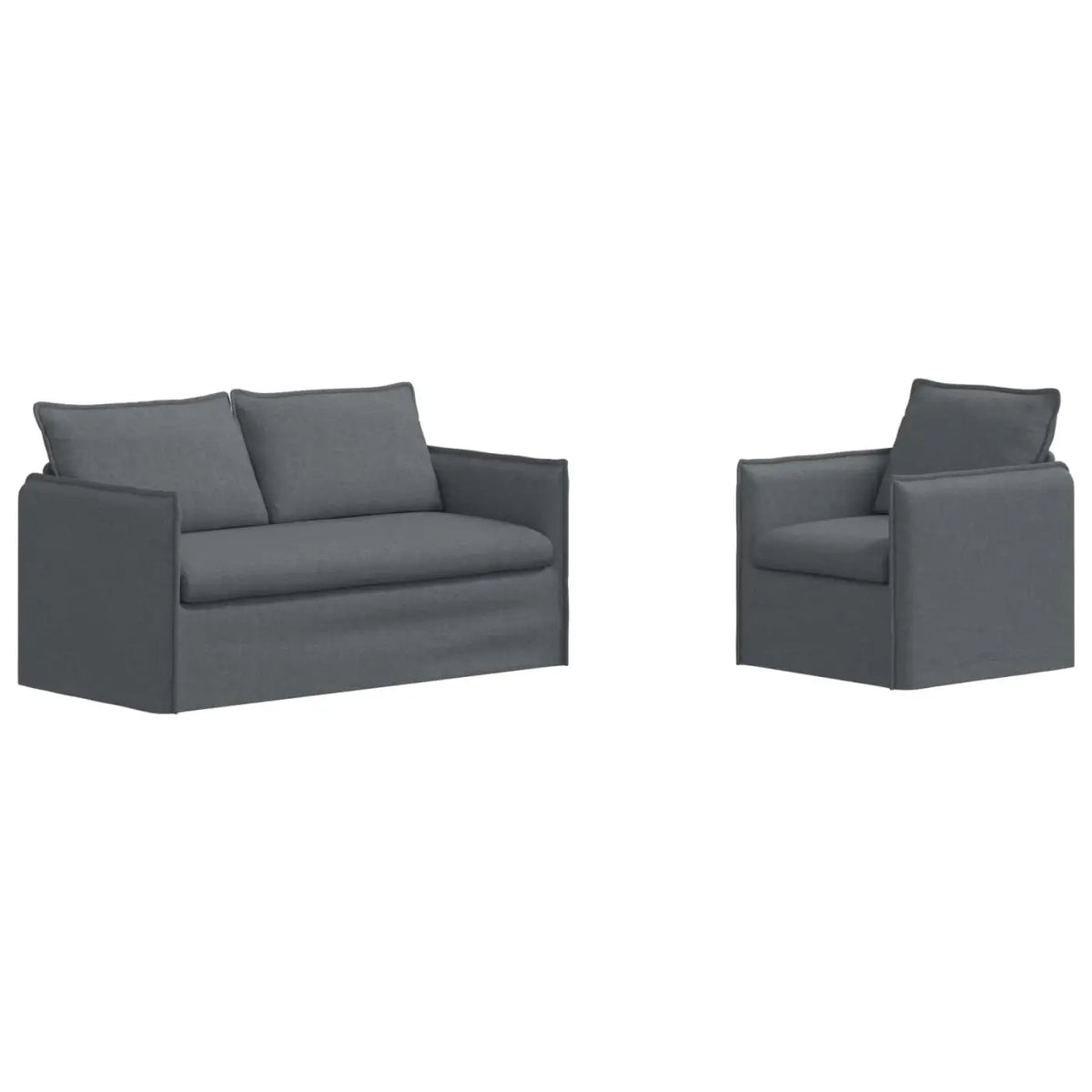 Ensemble de Canapés 2 pc Gris foncé Tissu - XIOS