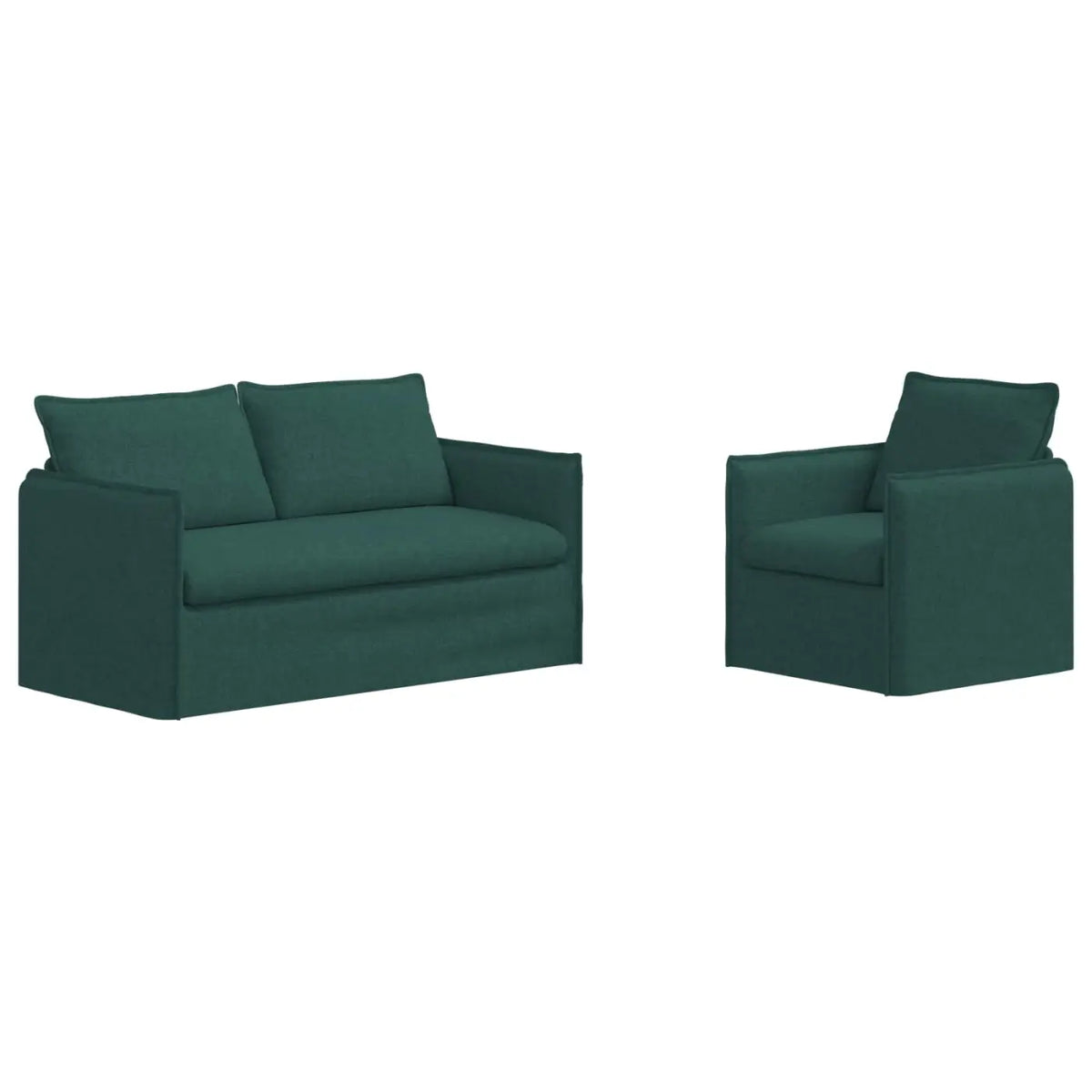 Ensemble de Canapés 2 pc Vert foncé Tissu - XIOS