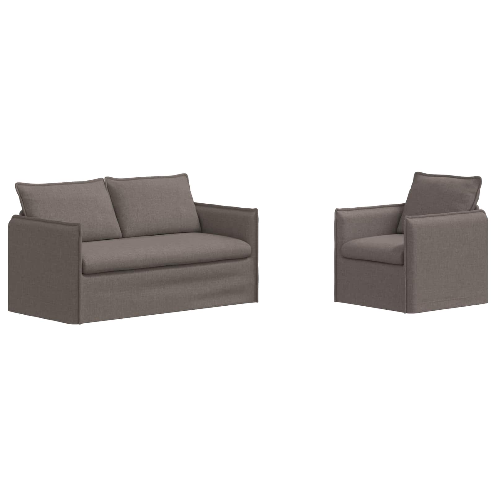 Ensemble de Canapés 2 pc Taupe Tissu