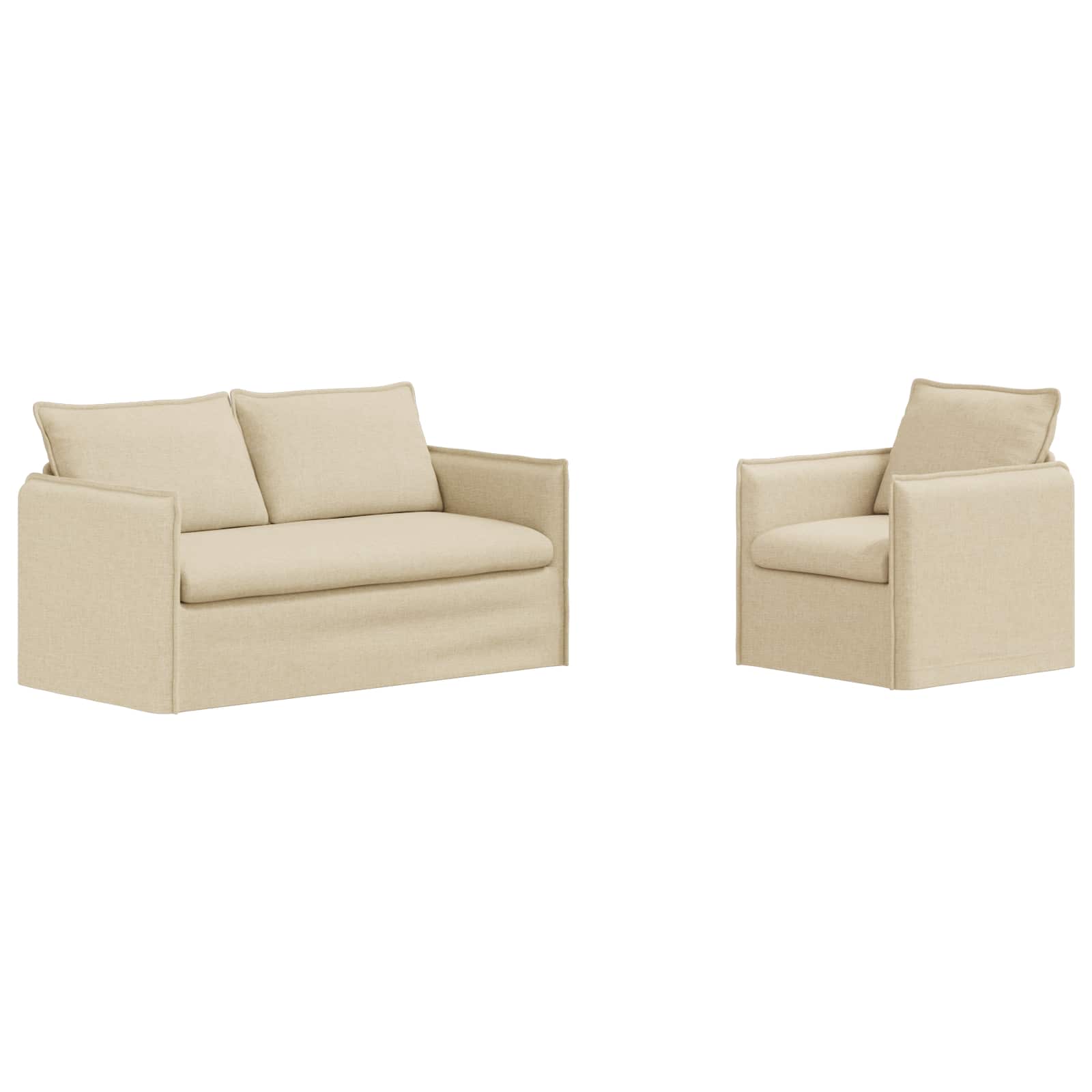 Ensemble de Canapés 2 pc Crème Tissu