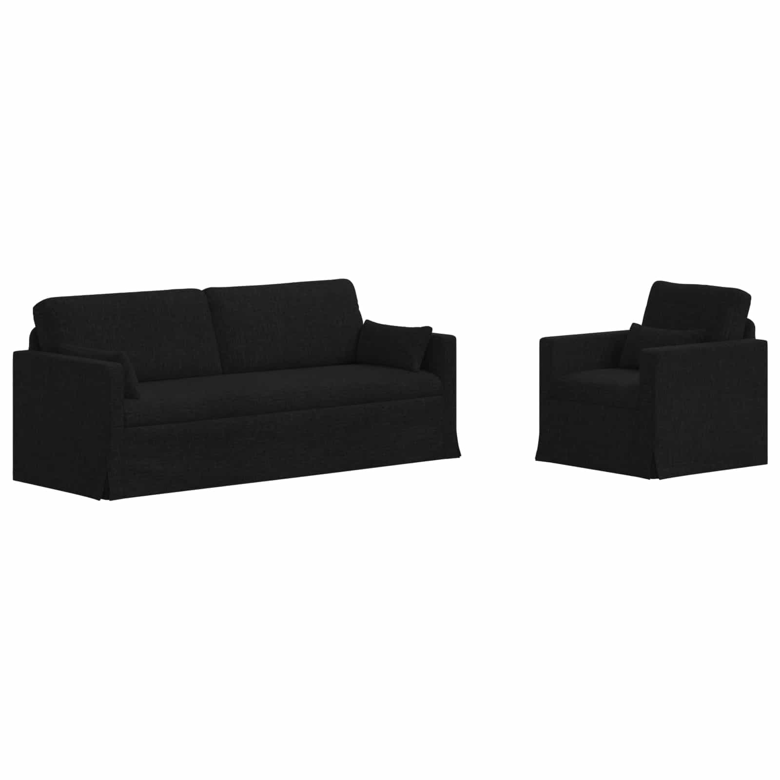 Ensemble de Canapés 2 pcs Noir 198 x 78 x 80 cm tissu - XIOS