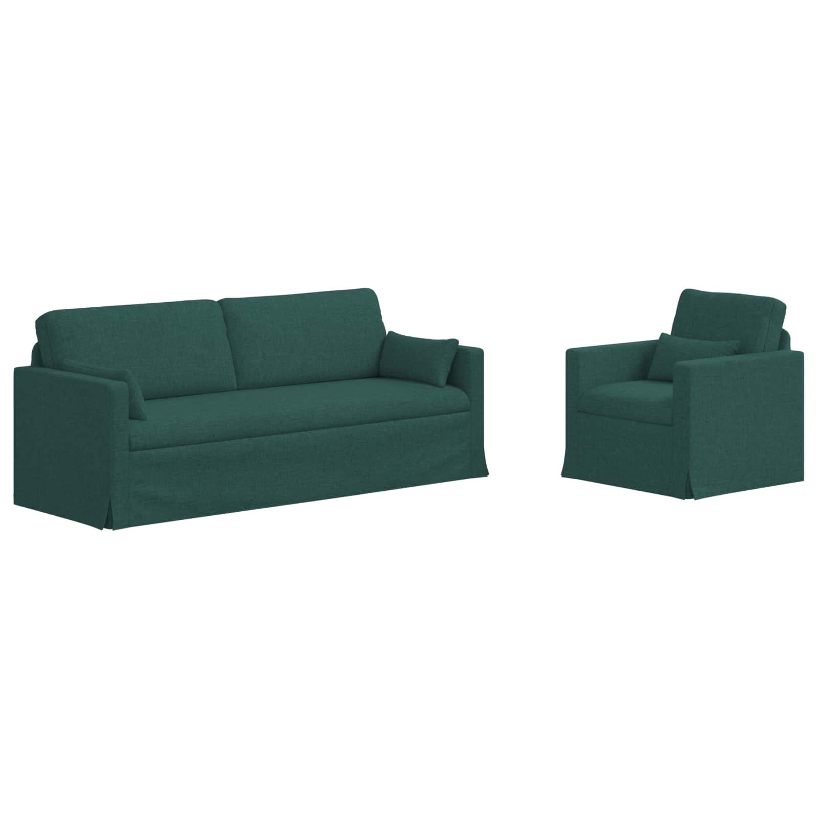 Ensemble de Canapés 2 pcs Vert foncé 198 x 78 x 80 cm tissu - XIOS