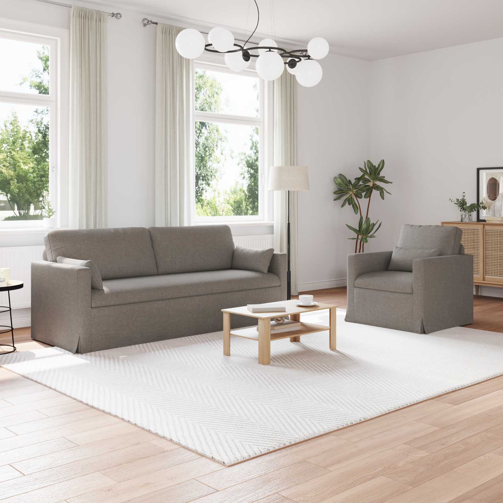 Ensemble de Canapés 2 pcs Taupe 198 x 78 x 80 cm tissu - XIOS