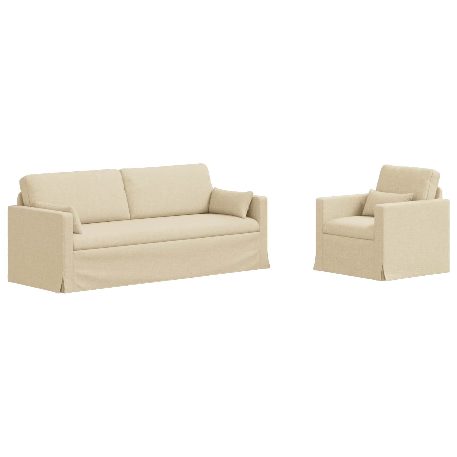 Ensemble de Canapés 2 pcs Crème 198 x 78 x 80 cm tissu - XIOS