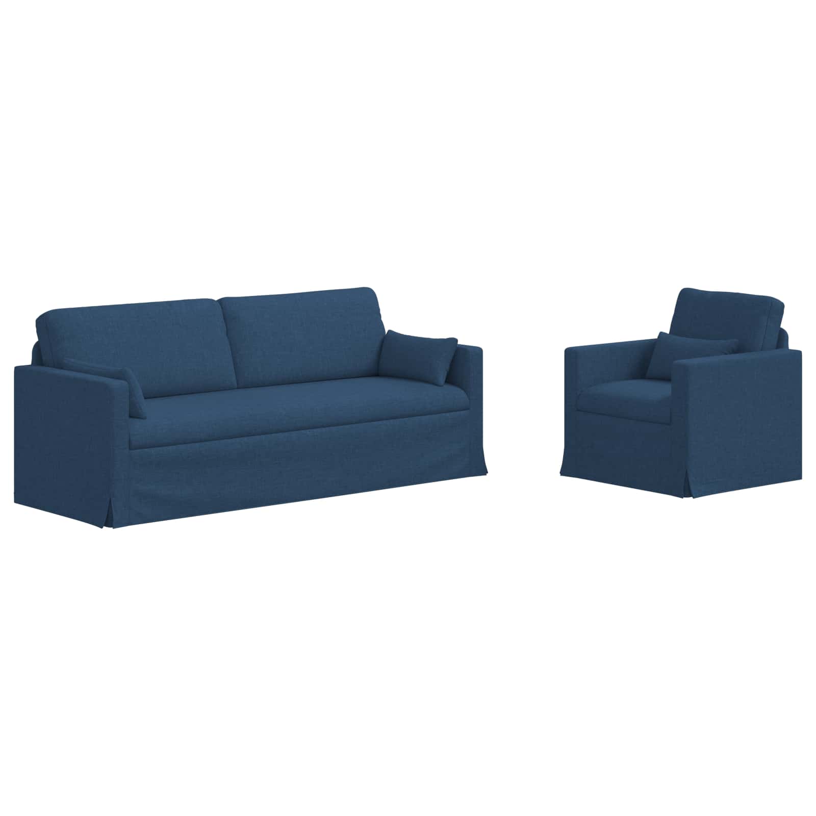 Ensemble de Canapés 2 pcs Bleu 198 x 78 x 80 cm tissu - XIOS