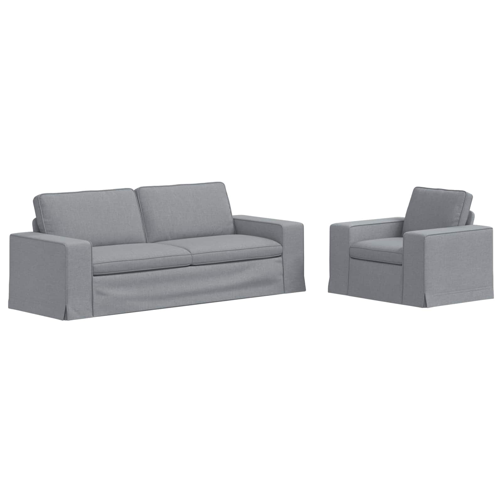 Ensemble de Canapés 2 pc Gris clair tissu