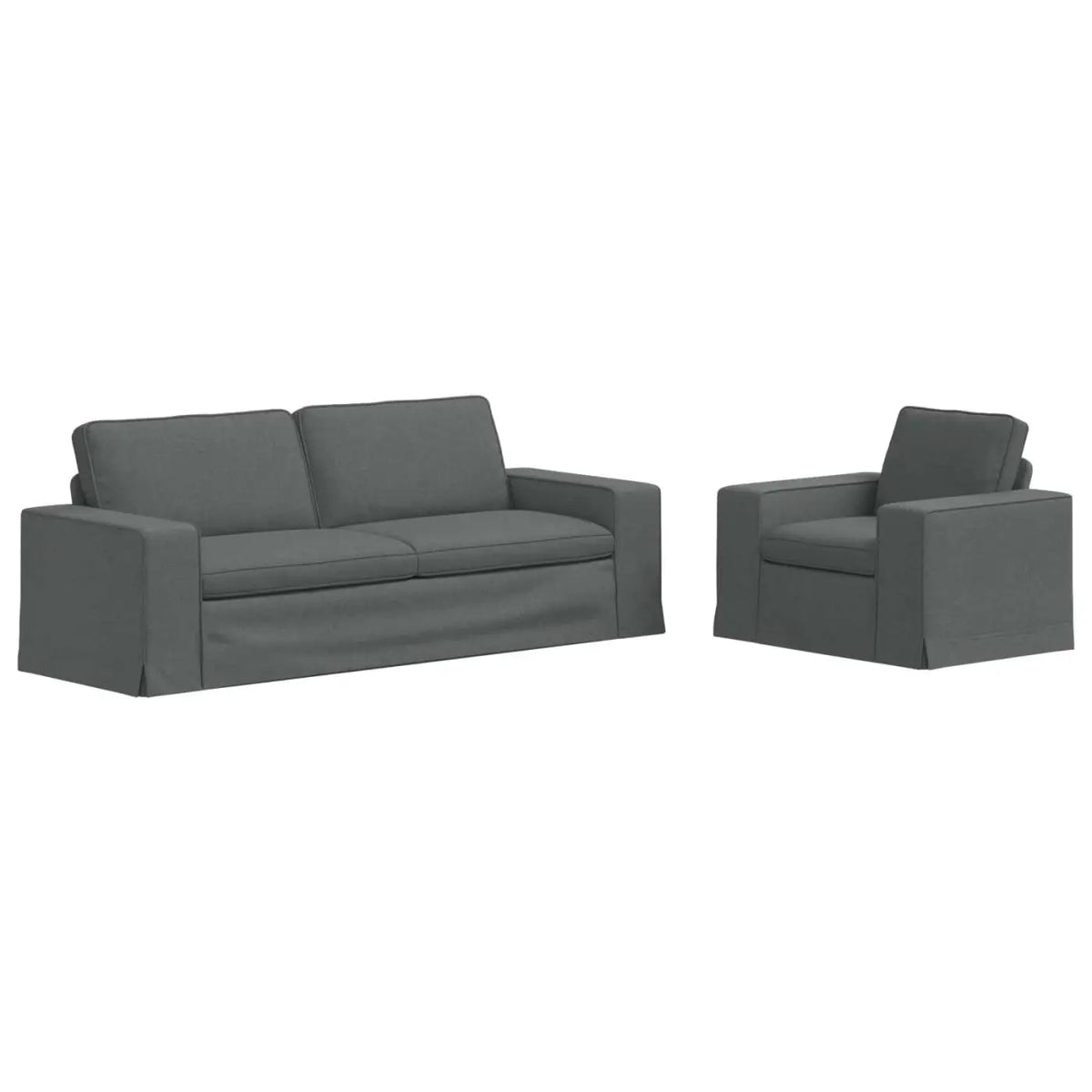 Ensemble de Canapés 2 pc Gris foncé tissu - XIOS