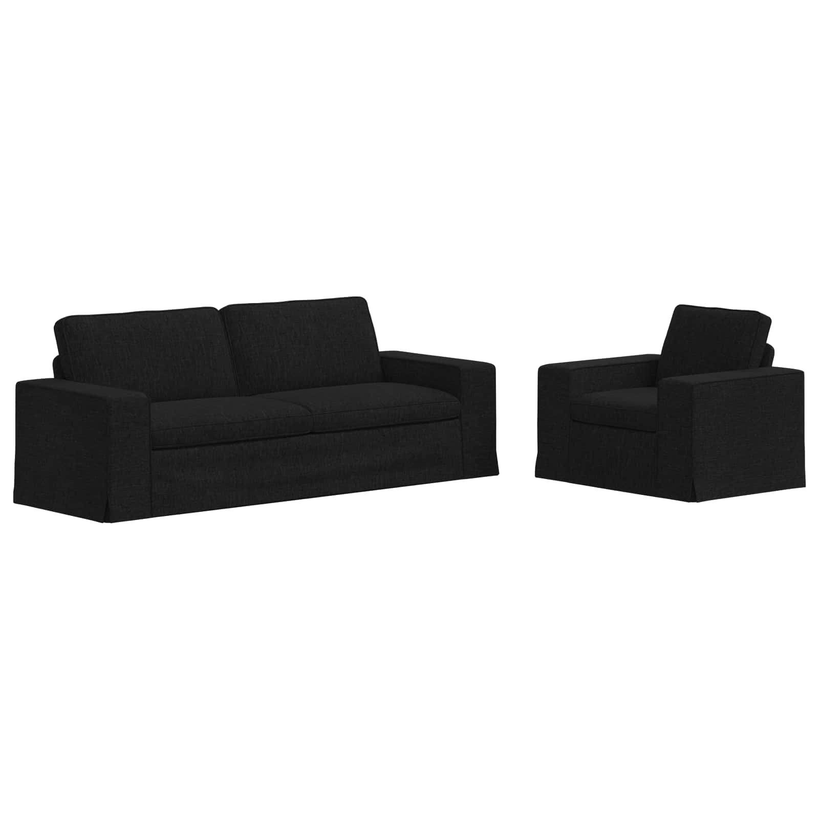 Ensemble de Canapés 2 pc Noir tissu