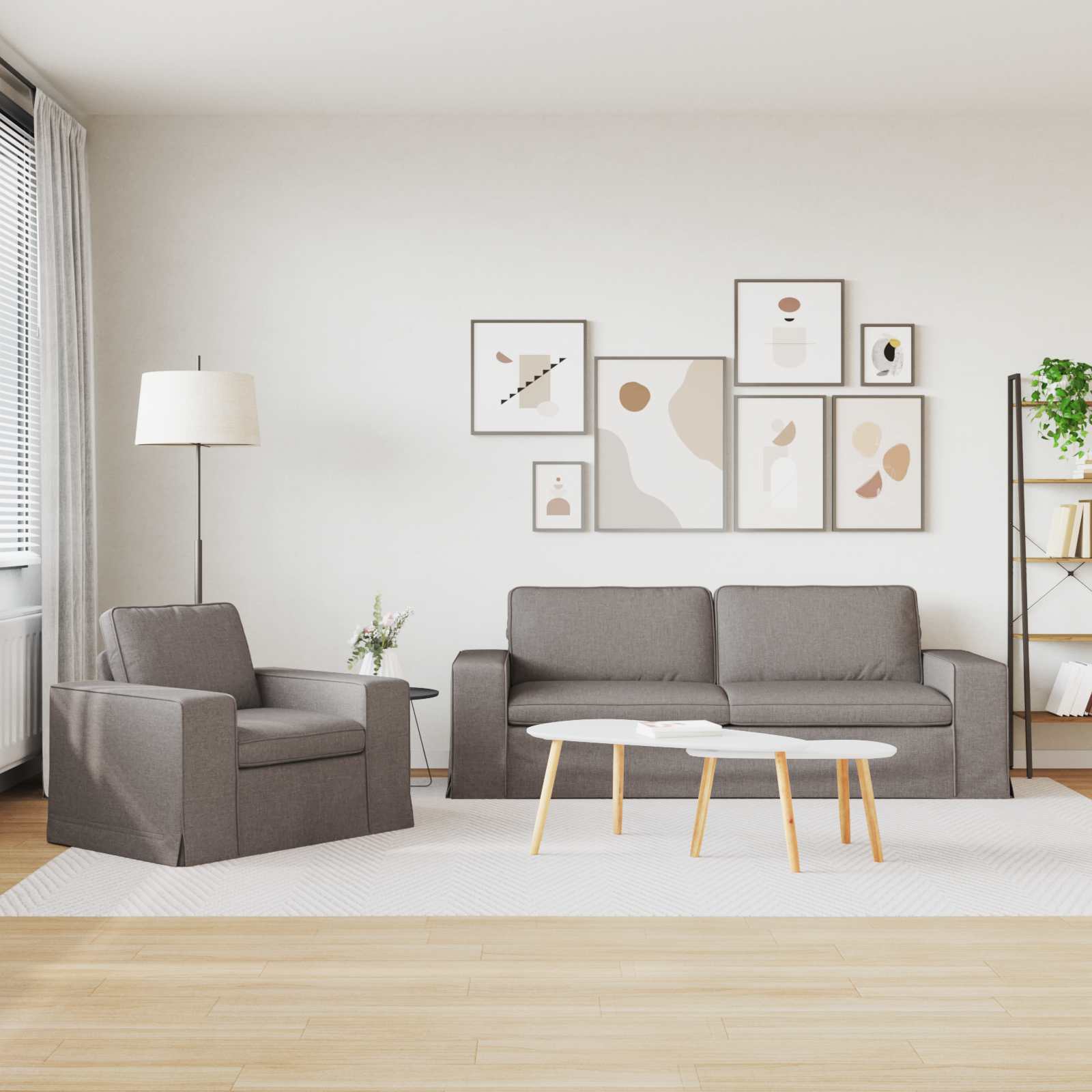 Ensemble de Canapés 2 pc Taupe tissu