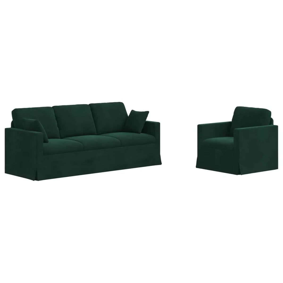 Ensemble de Canapés 2 pc Vert foncé Velours - XIOS