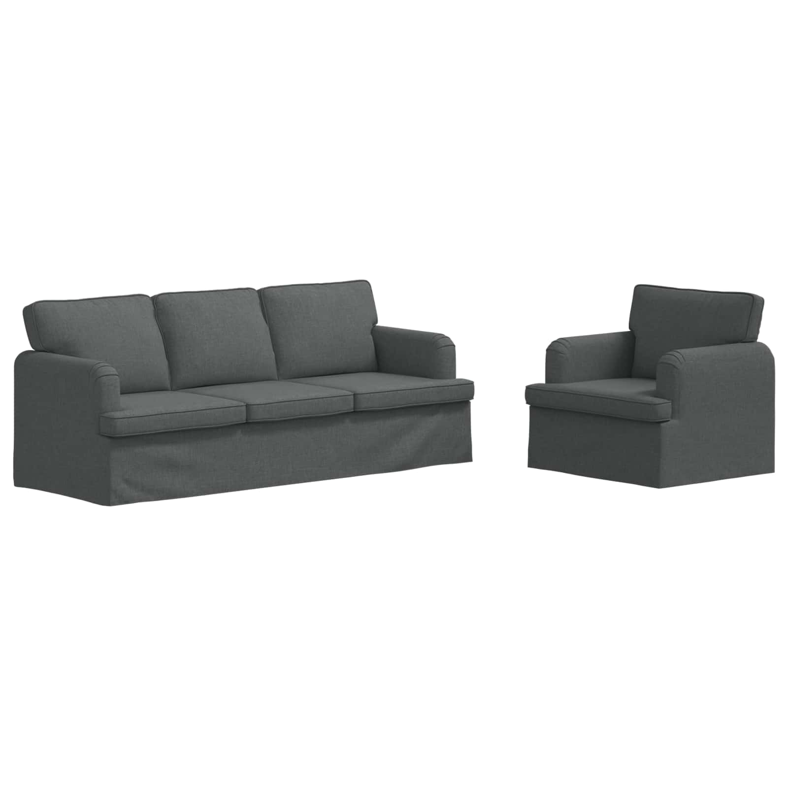 Canapé 180cm 2 pcs Gris foncé Métал - XIOS