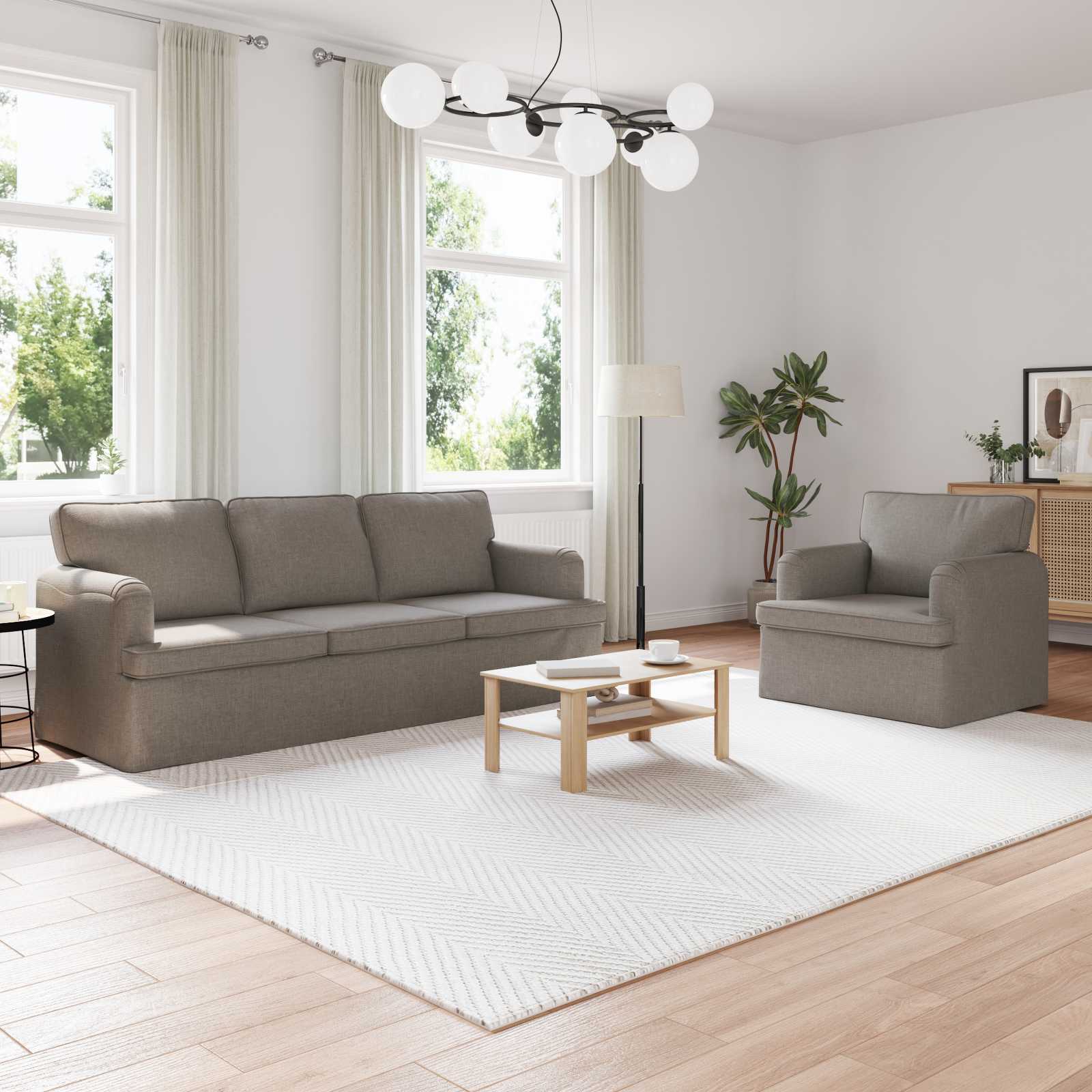Ensemble de Canapés 2 pc Taupe tissu
