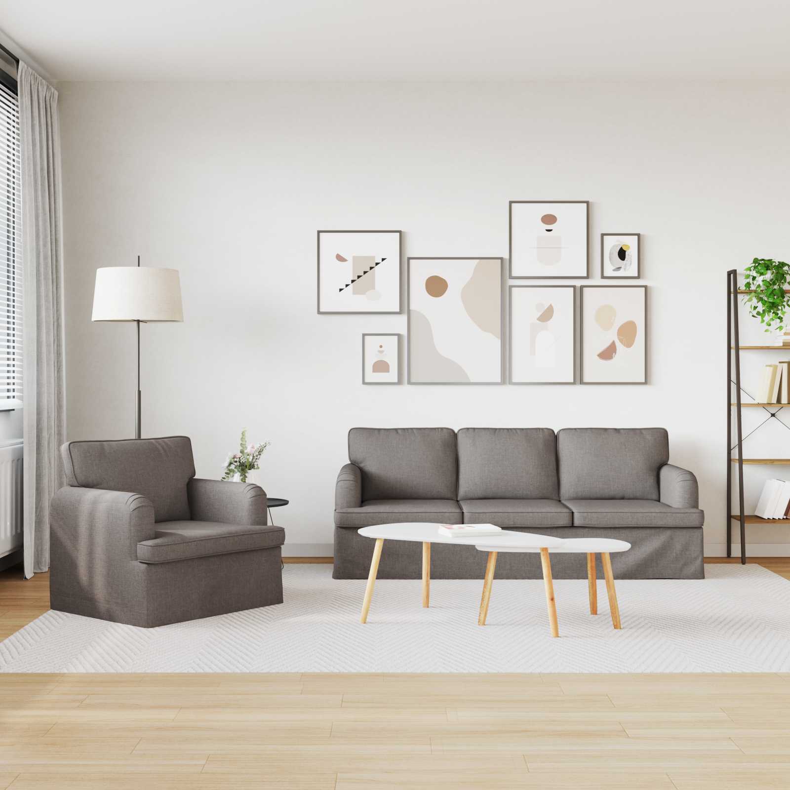 Ensemble de Canapés 2 pc Taupe tissu