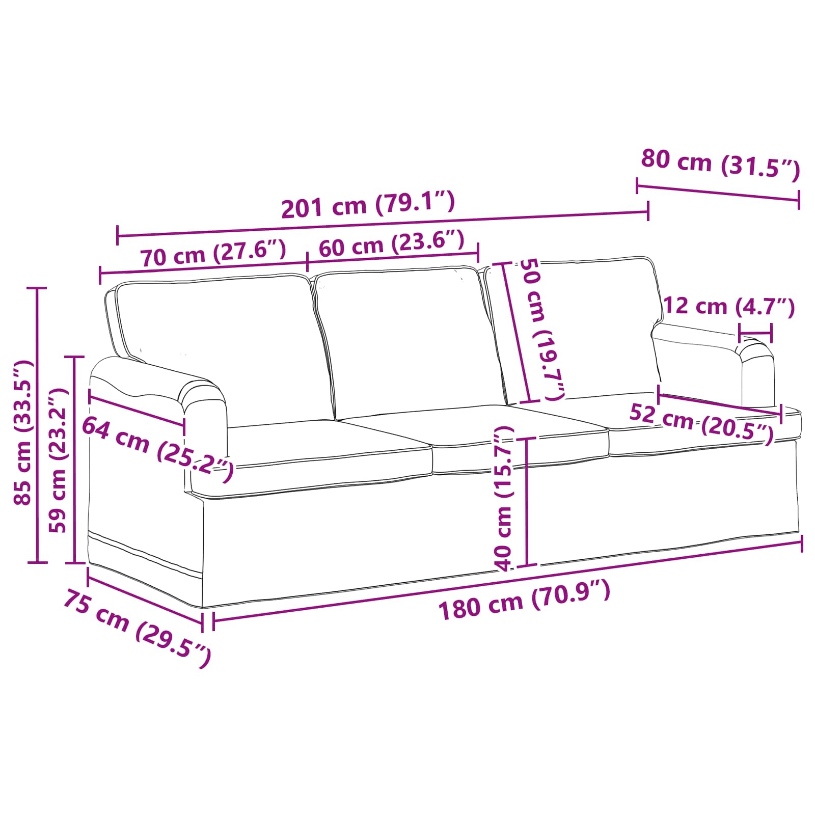 Ensemble de Canapés 2 pc Crème tissu