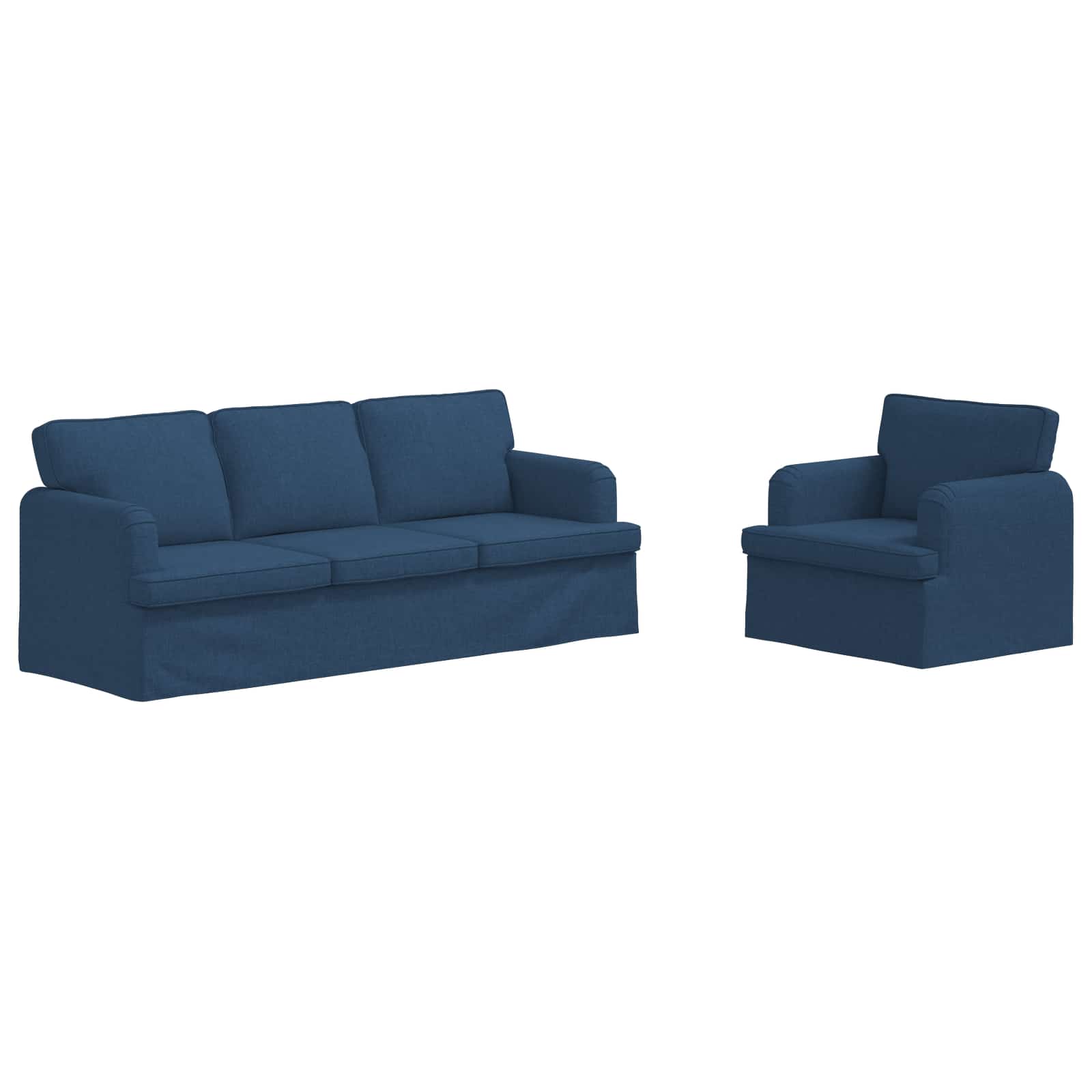 Ensemble de Canapés 2 pc Bleu tissu