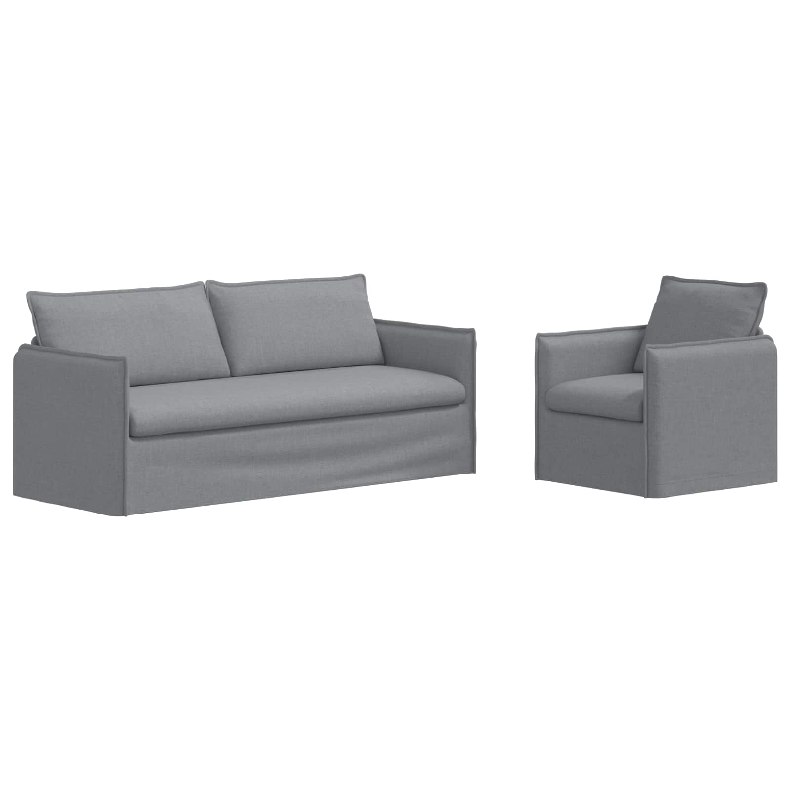 Ensemble de Canapés 2 pc Gris clair Tissu
