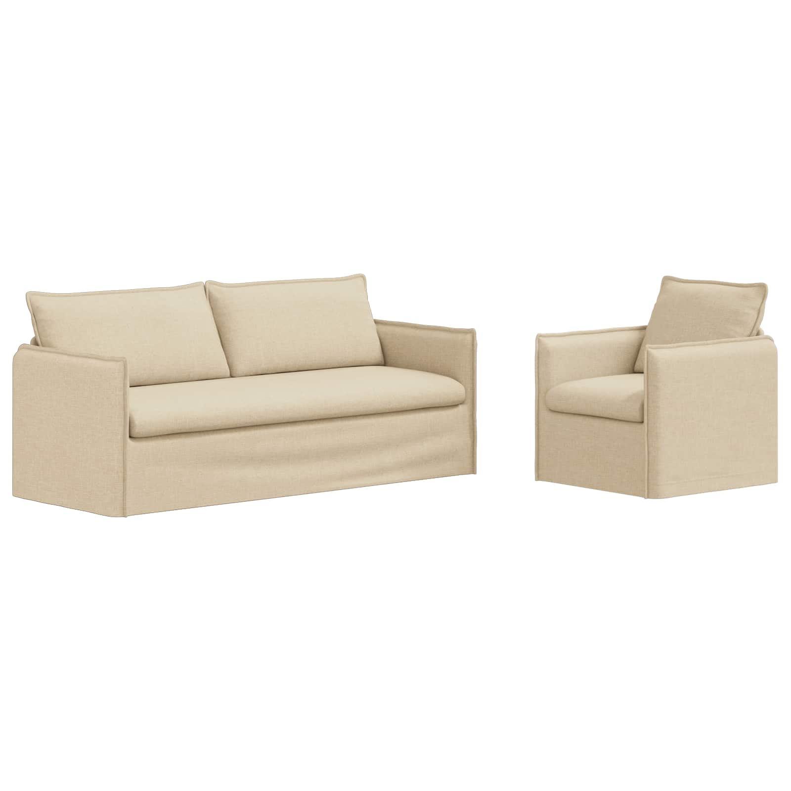 Ensemble de Canapés 2 pc Crème Tissu
