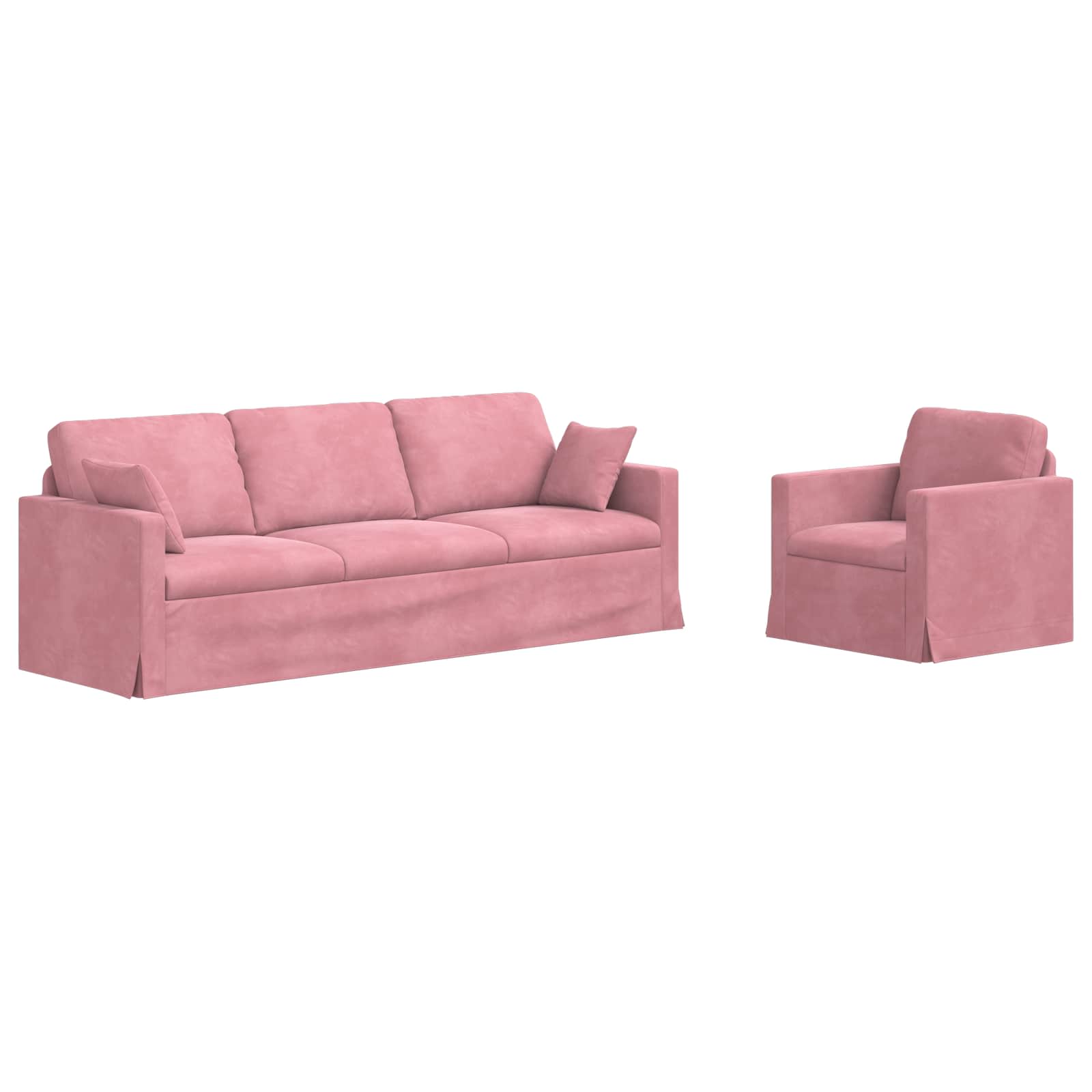 Canapé 2 pcs Rose 228 x 78 x 80 cm Velours - XIOS