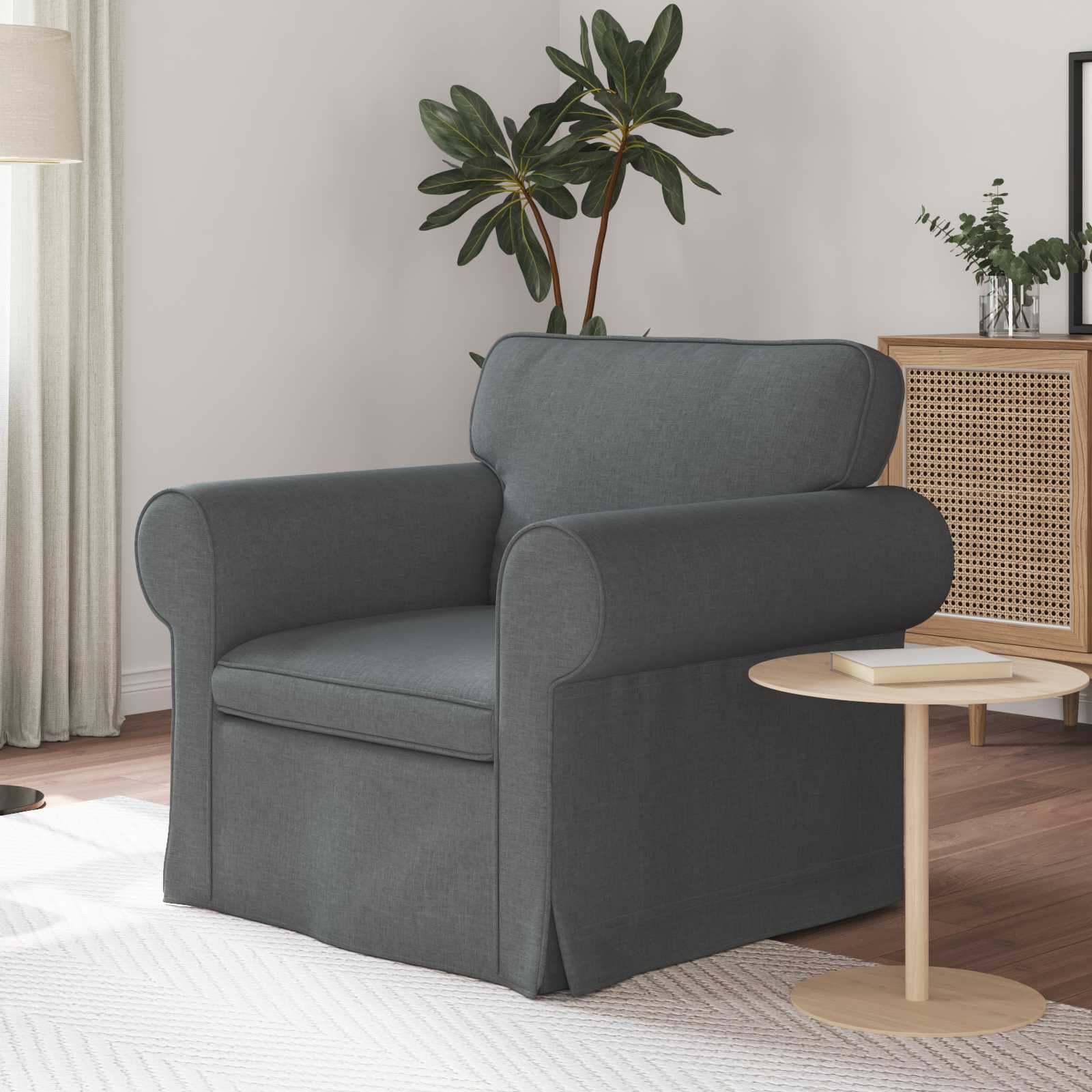 Canapé Gris foncé 95 x 82 x 80 cm tissu - XIOS