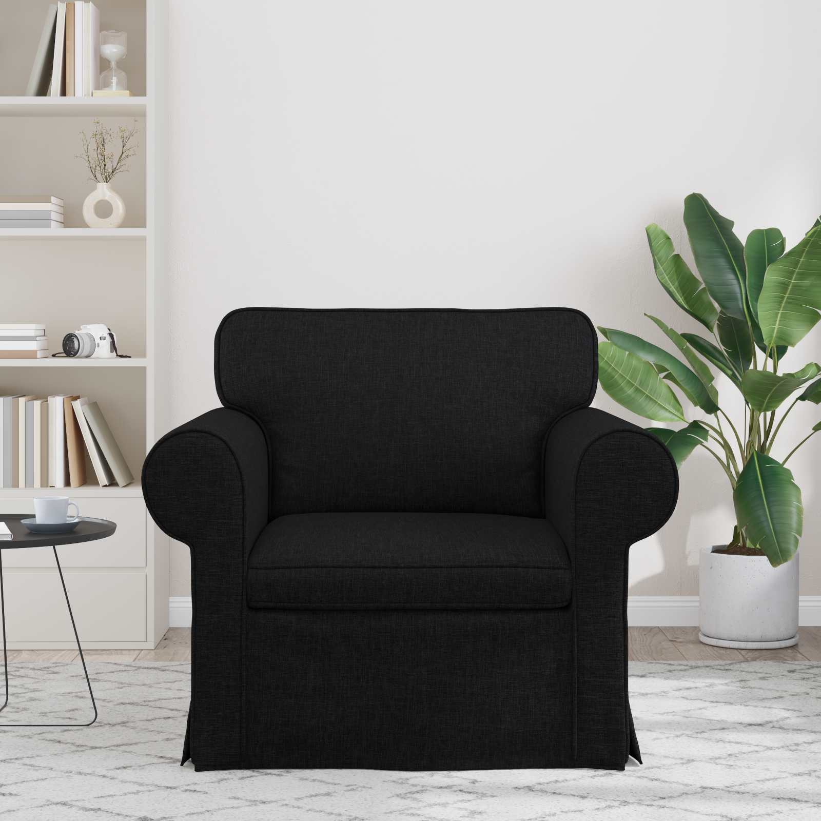 Canapé Noir 95 x 82 x 80 cm tissu - XIOS