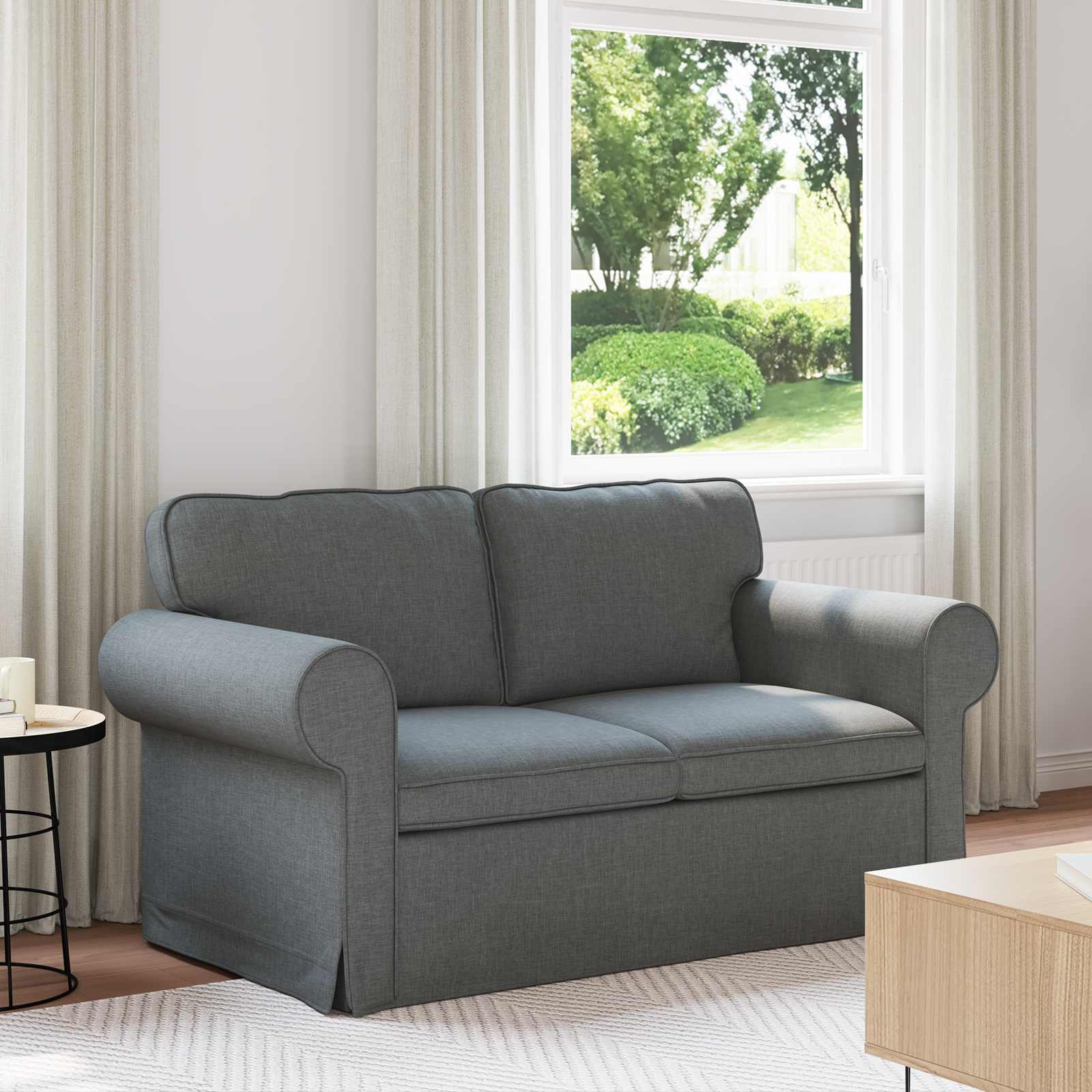 Canapé Gris foncé 155 x 82 x 80 cm tissu - XIOS