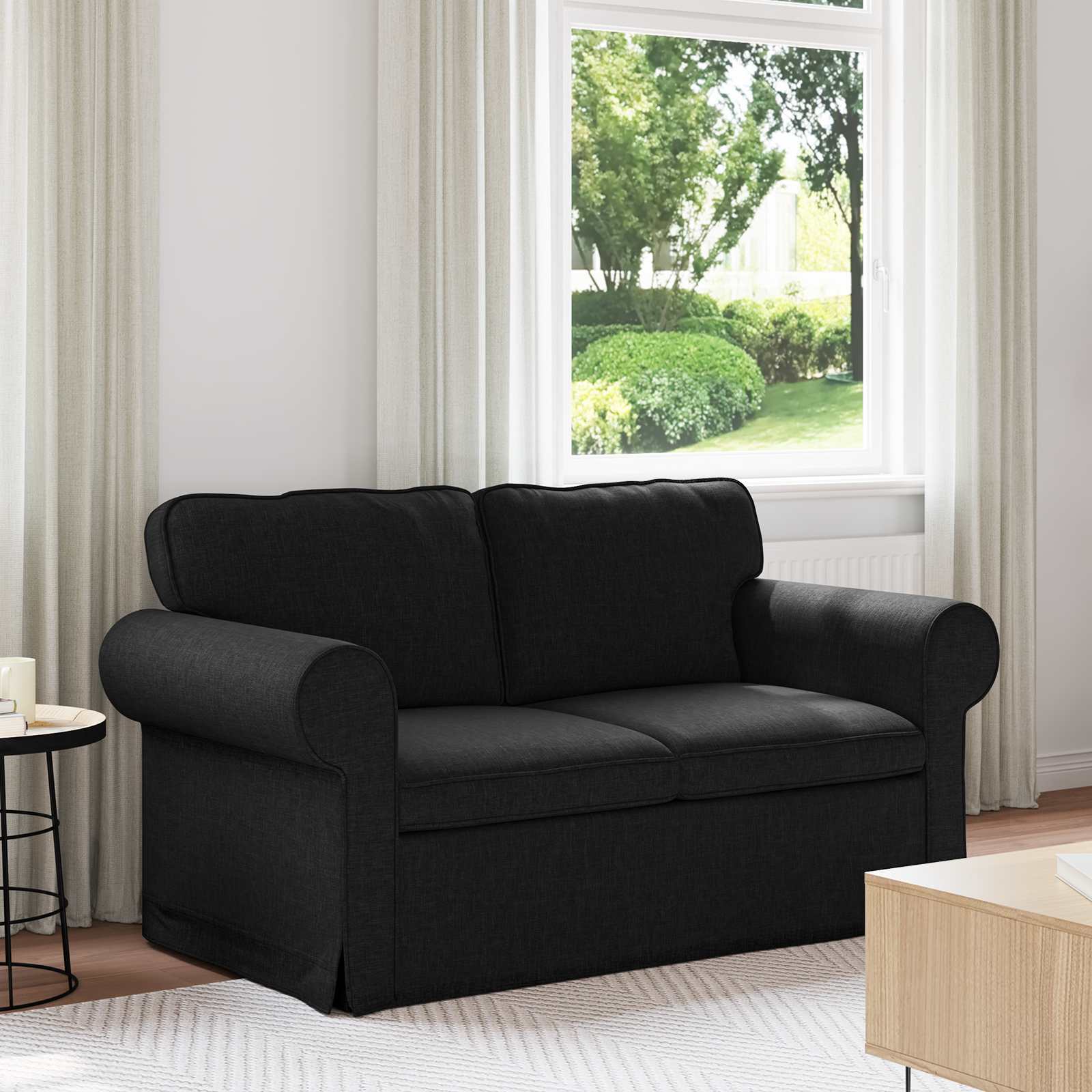 Canapé Noir 155 x 82 x 80 cm tissu - XIOS