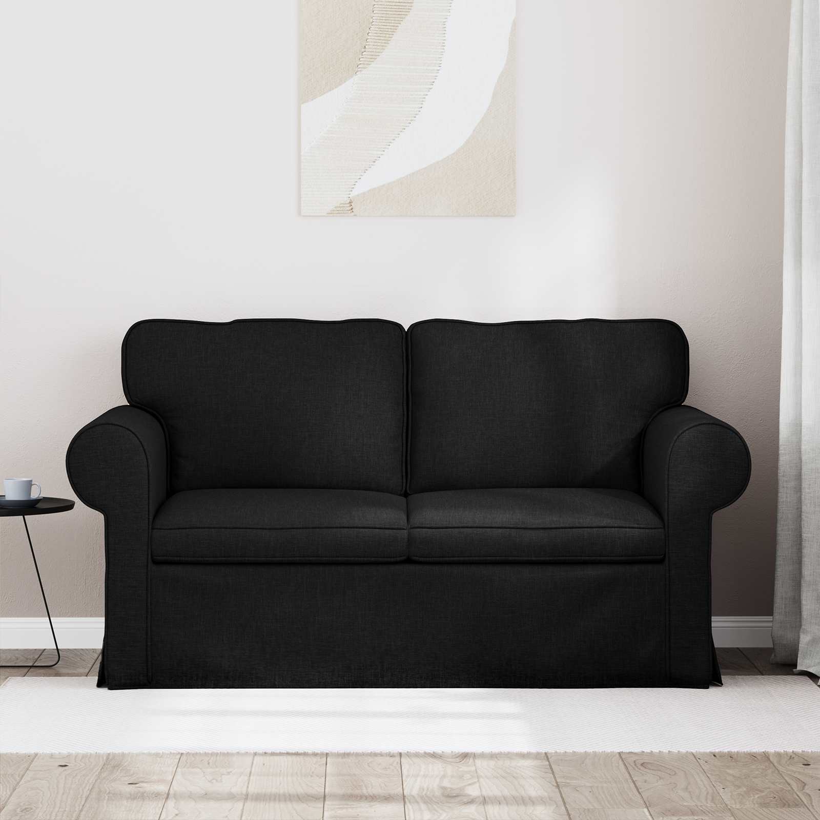 Canapé Noir 155 x 82 x 80 cm tissu - XIOS